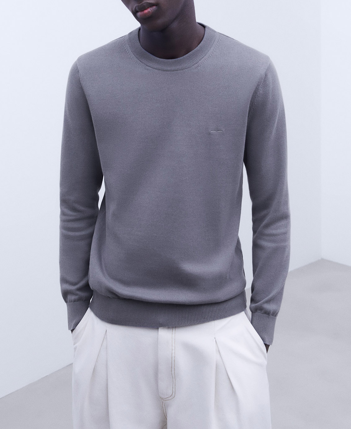 Organic cotton crew neck sweater image number 0
