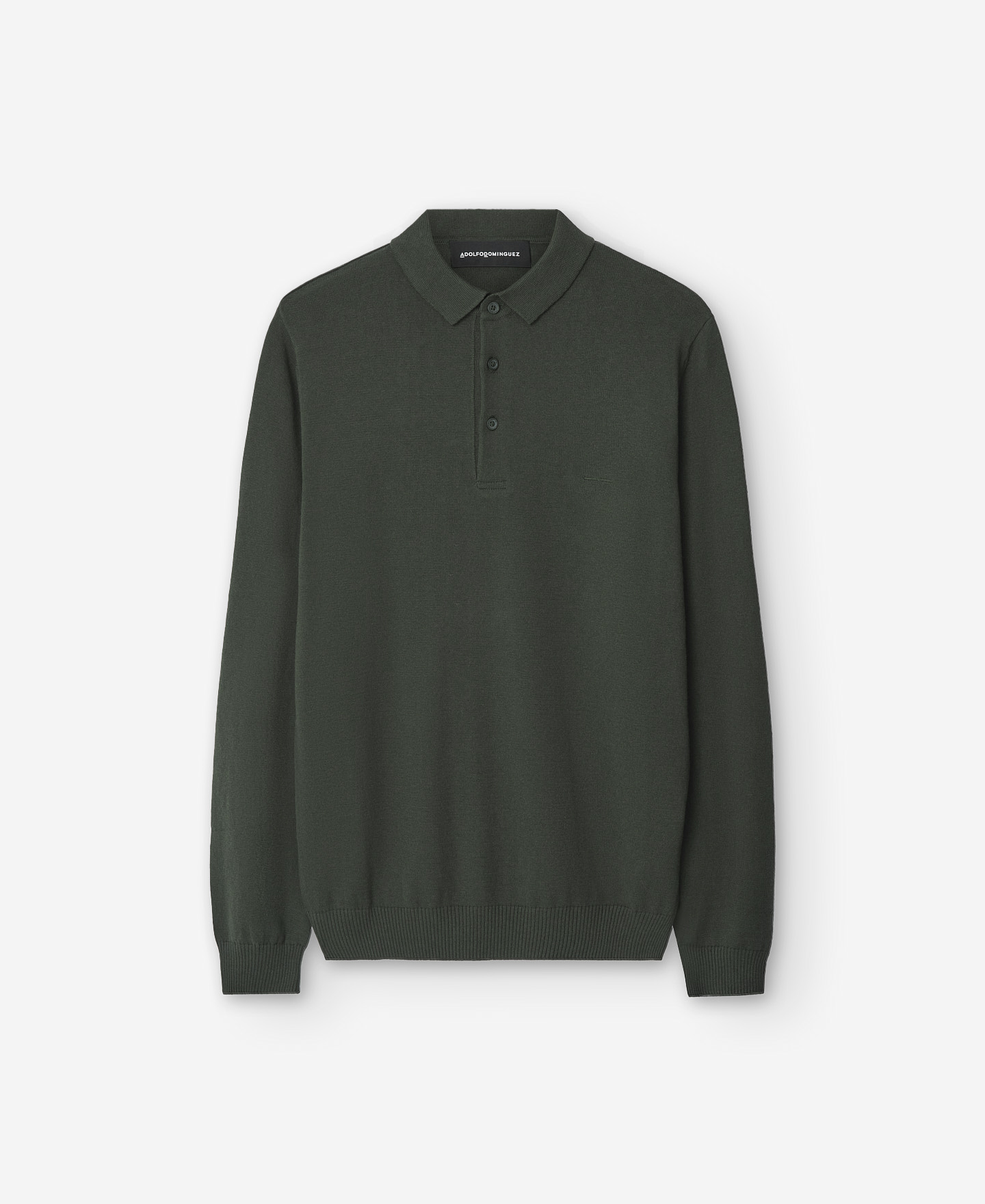 Green cotton wool polo shirt for men image number 4