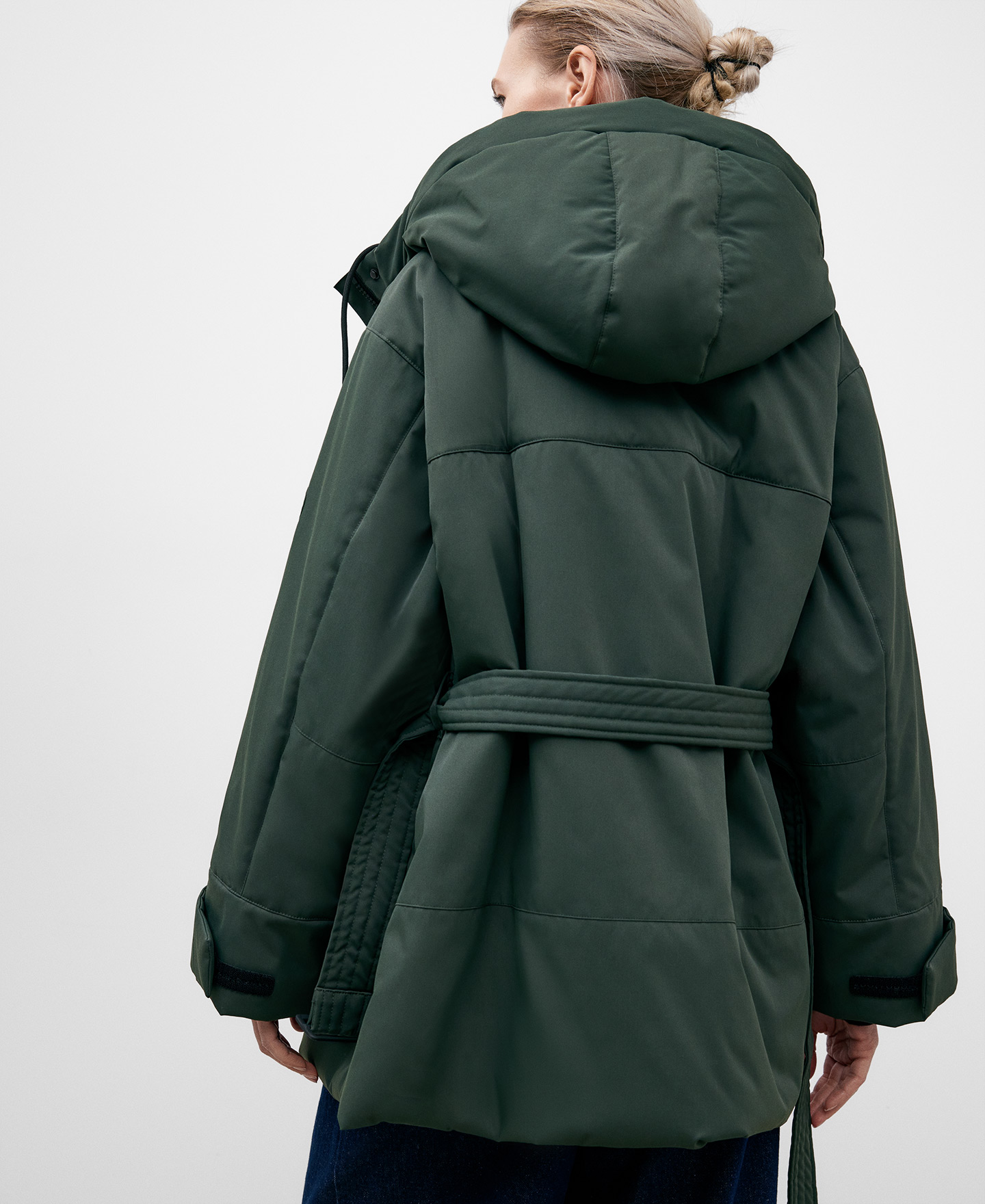 Parka en polyester recyclé vert femme image number 2