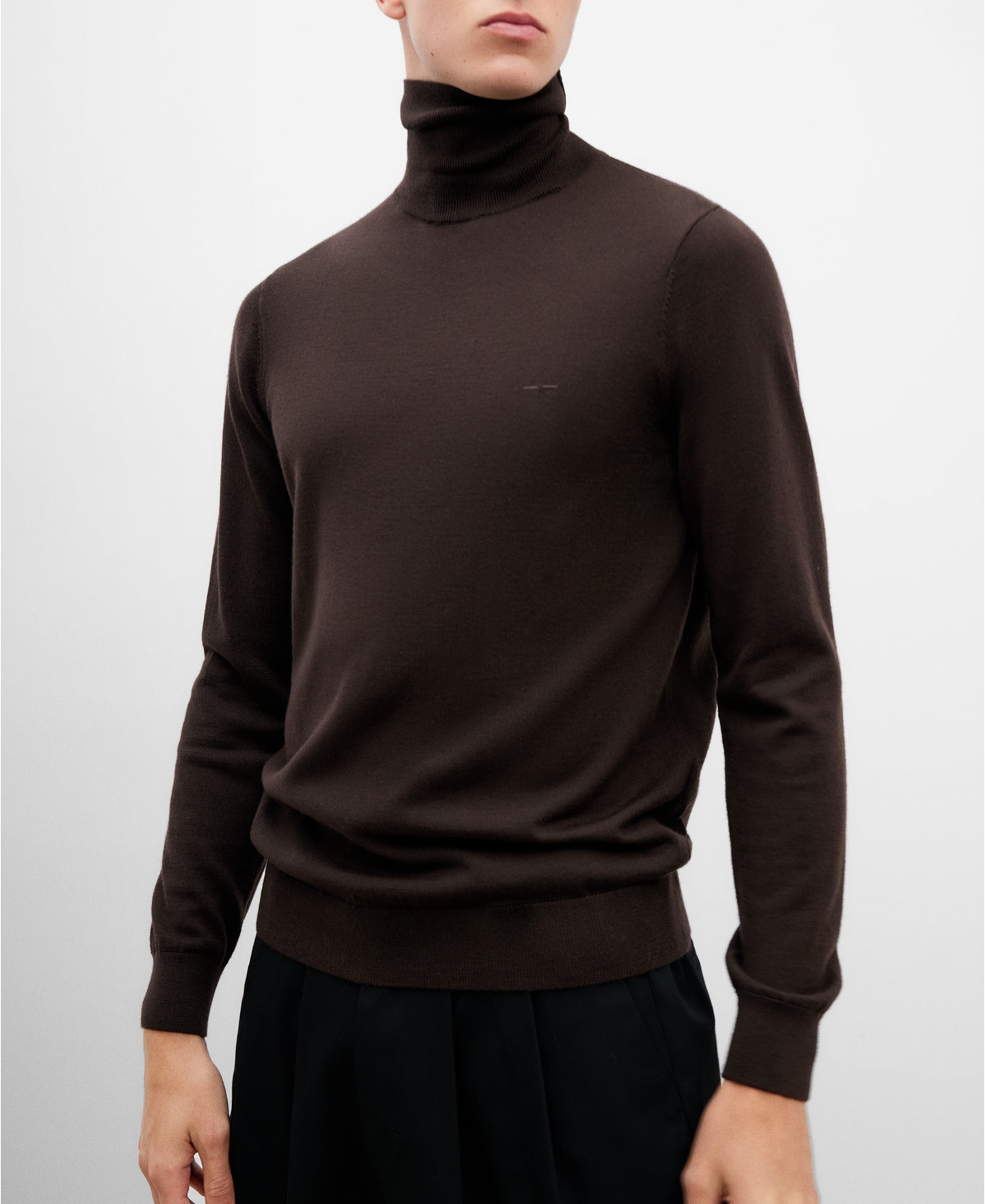 Merino wool turtleneck sweater for men image number 0