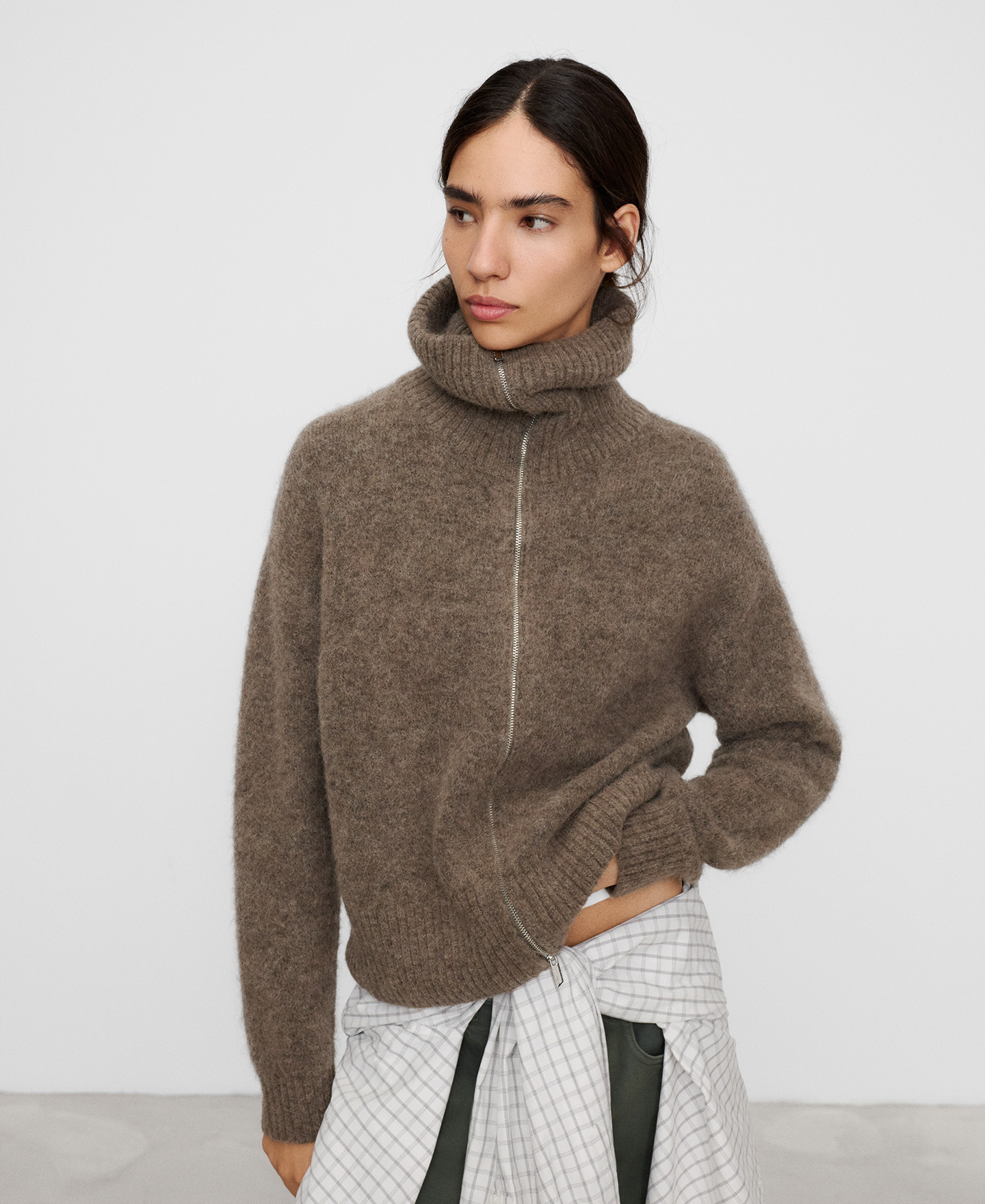 Rollkragenjacke mit Alpaka-Jacke image number 0