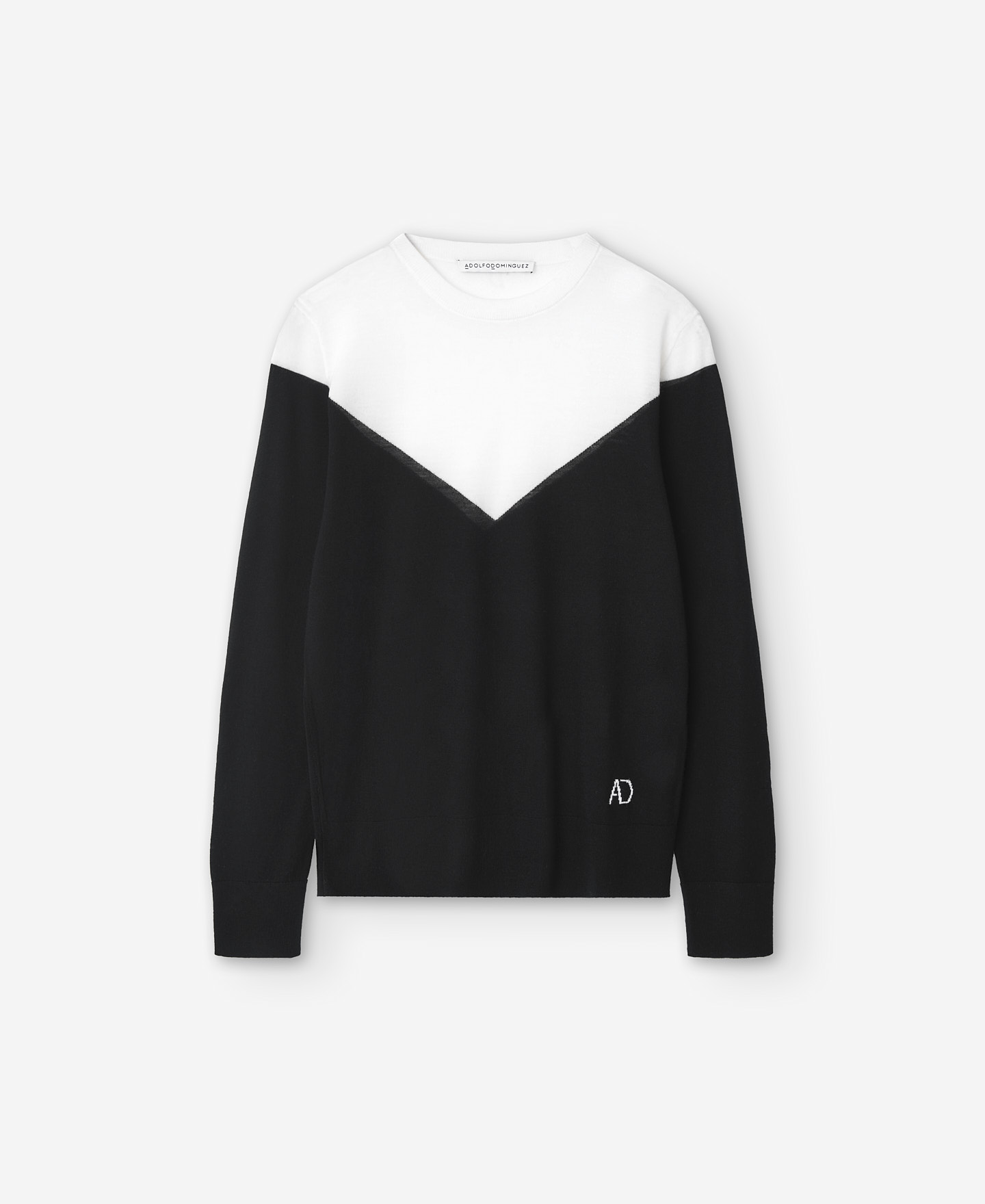 Jersey intarsia bicolor en lana merino image number 6