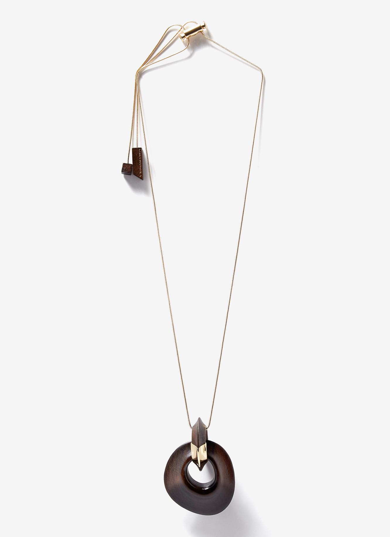Collar regulable con colgante de madera image number 0
