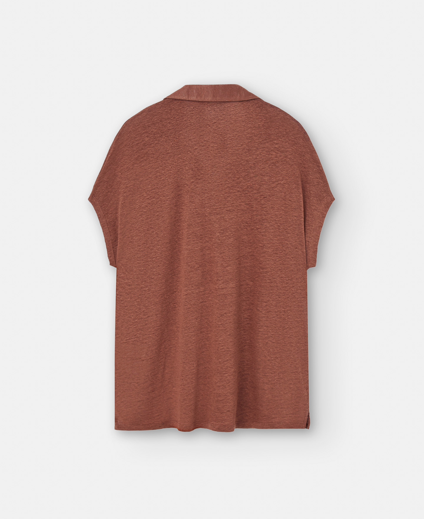 Linen polo shirt with placket image number 5