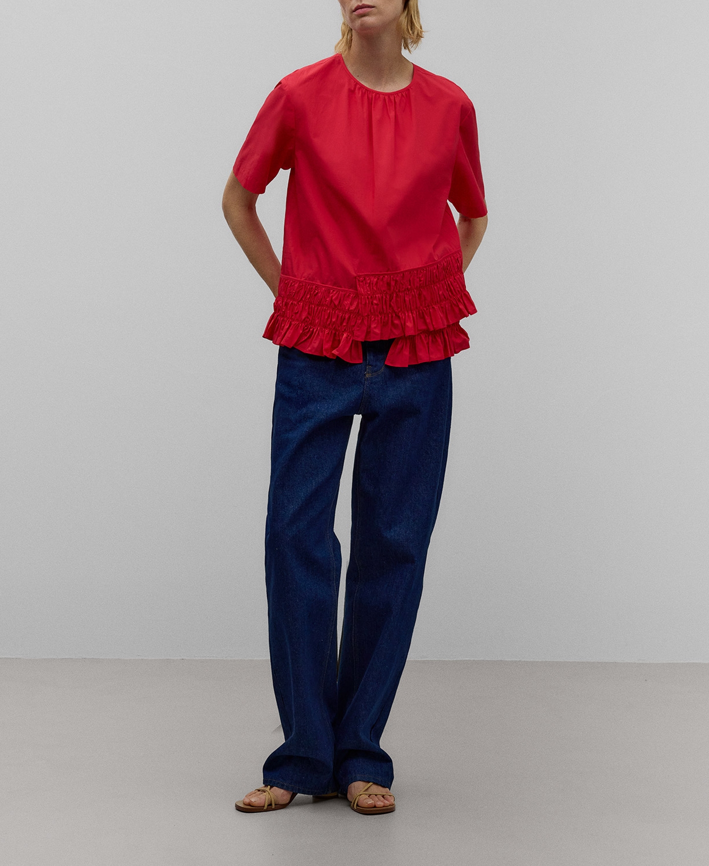Blusa volantes mujer image number 1