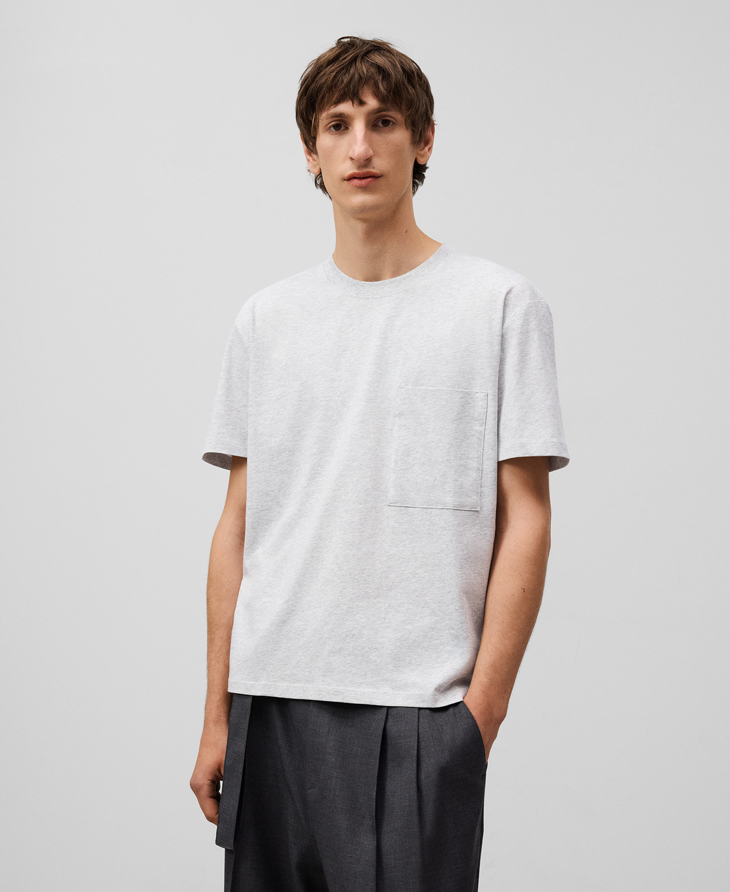 Cotton T-shirt with pocket man image number 0