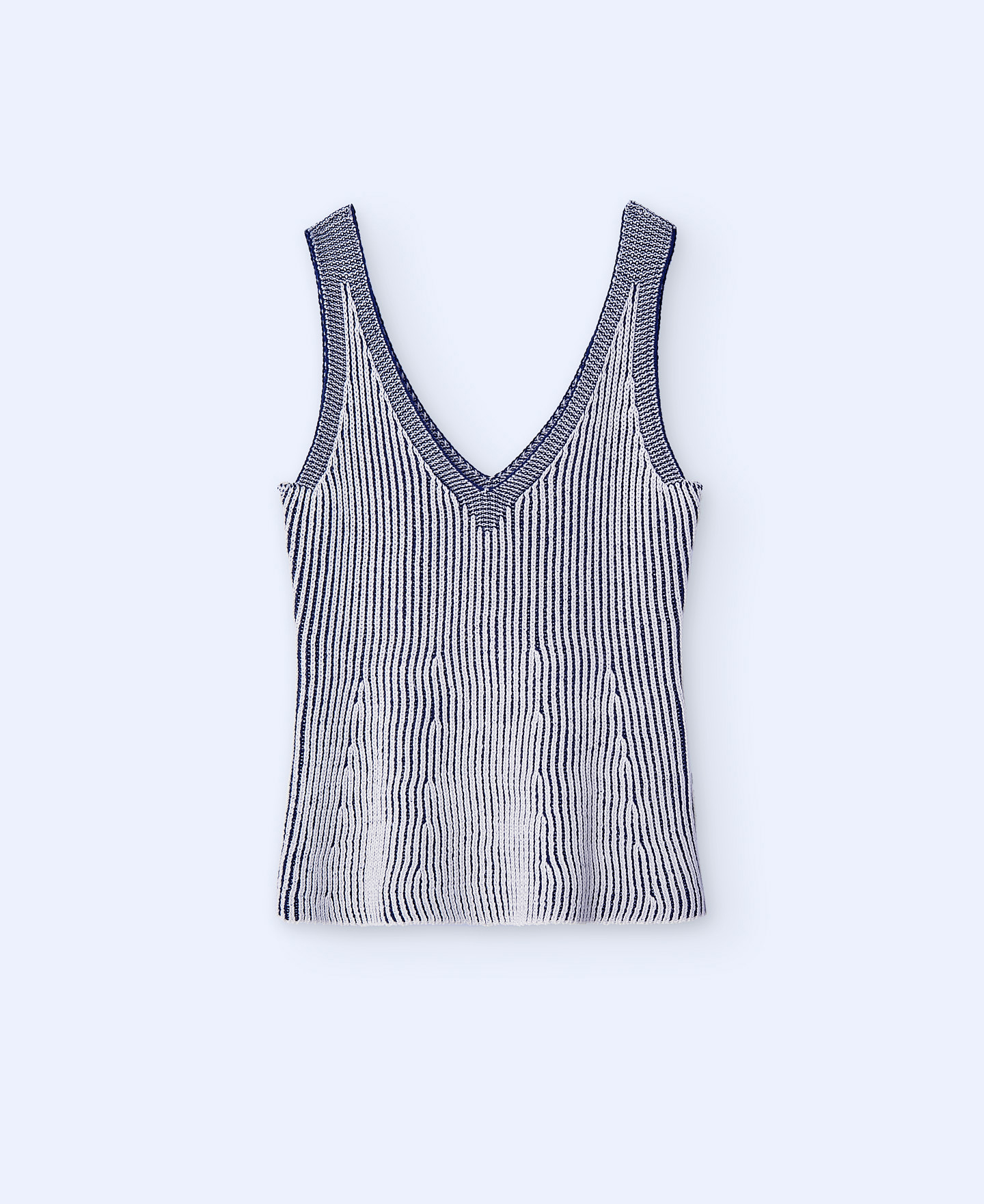 Double V-neckline knitted top image number 4
