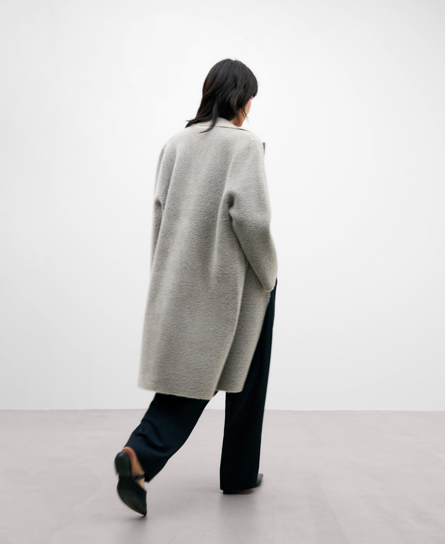 Two-tone nylon fabric coat for women image number 2