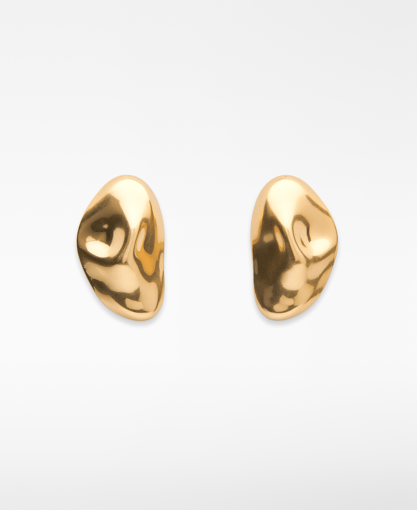 Organic-shaped metal earrings image number 0