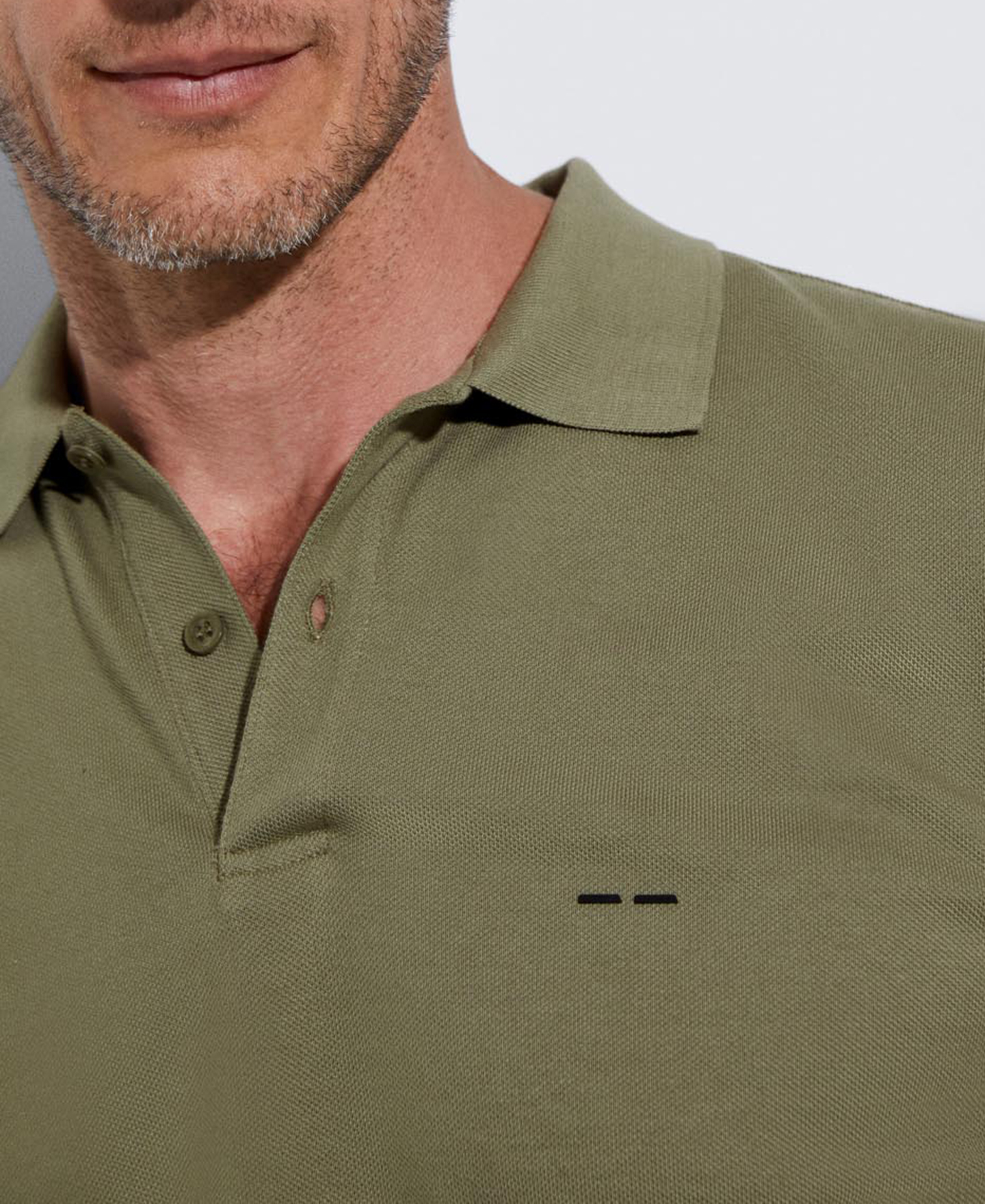 Cotton pique two button polo shirt image number 3