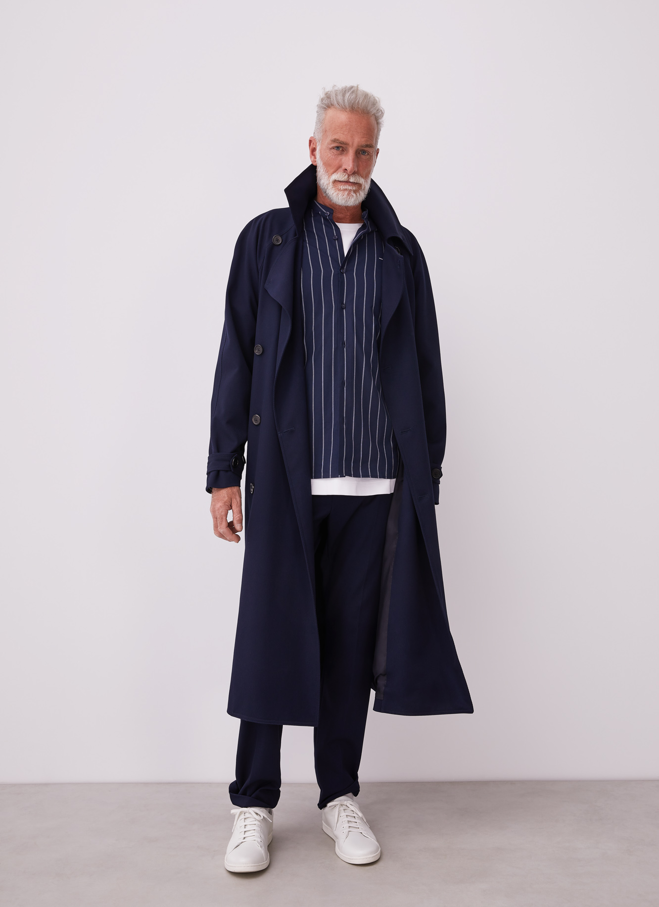 Mandarin collar cotton shirt image number 4