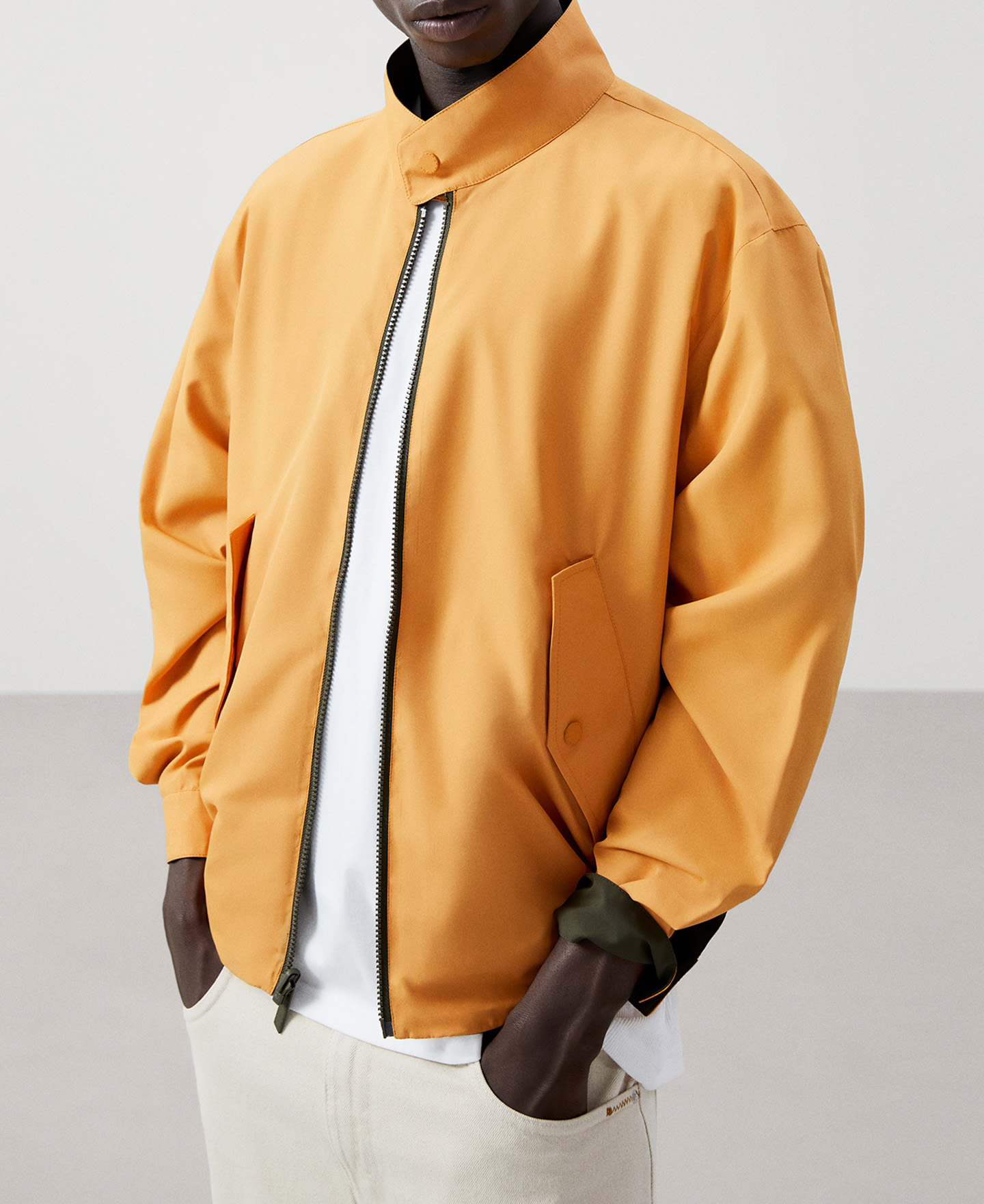 Reversible Mandarin collar Harrington image number 0