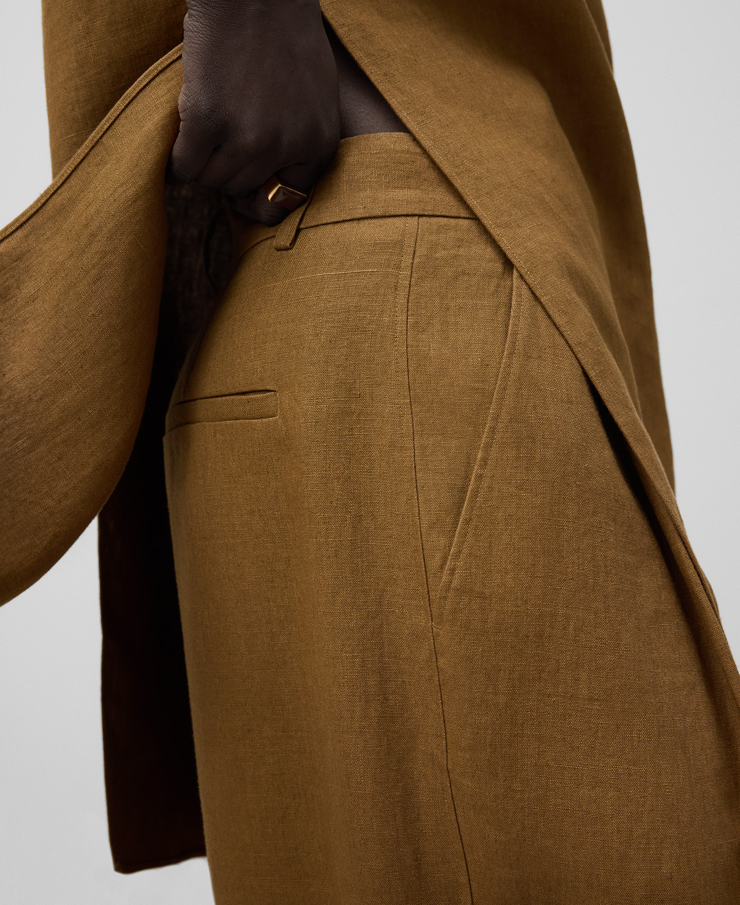 Pleated hemp pants woman image number 3