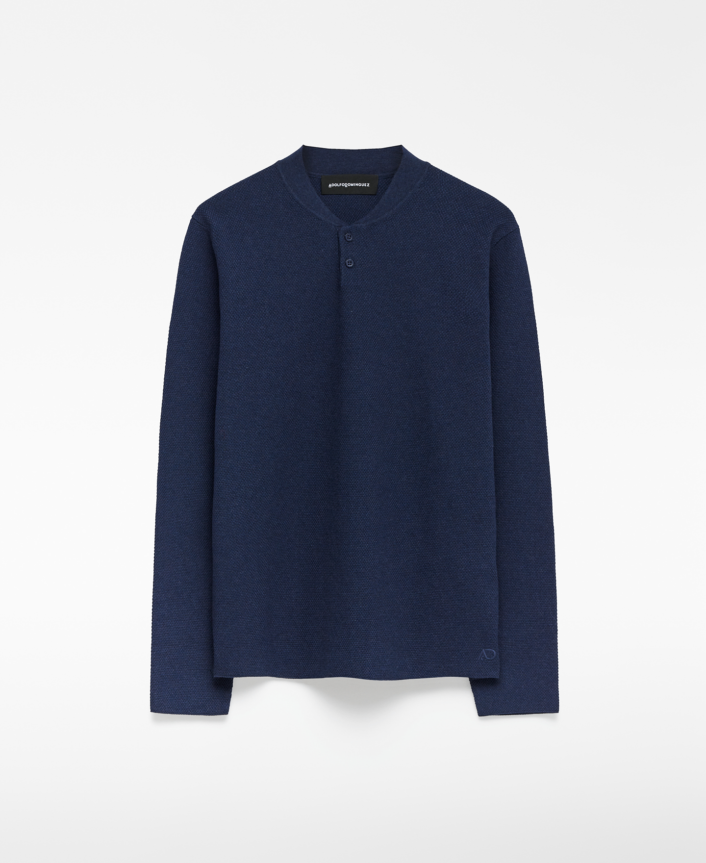 Cotton mandarin collar polo shirt man image number 4