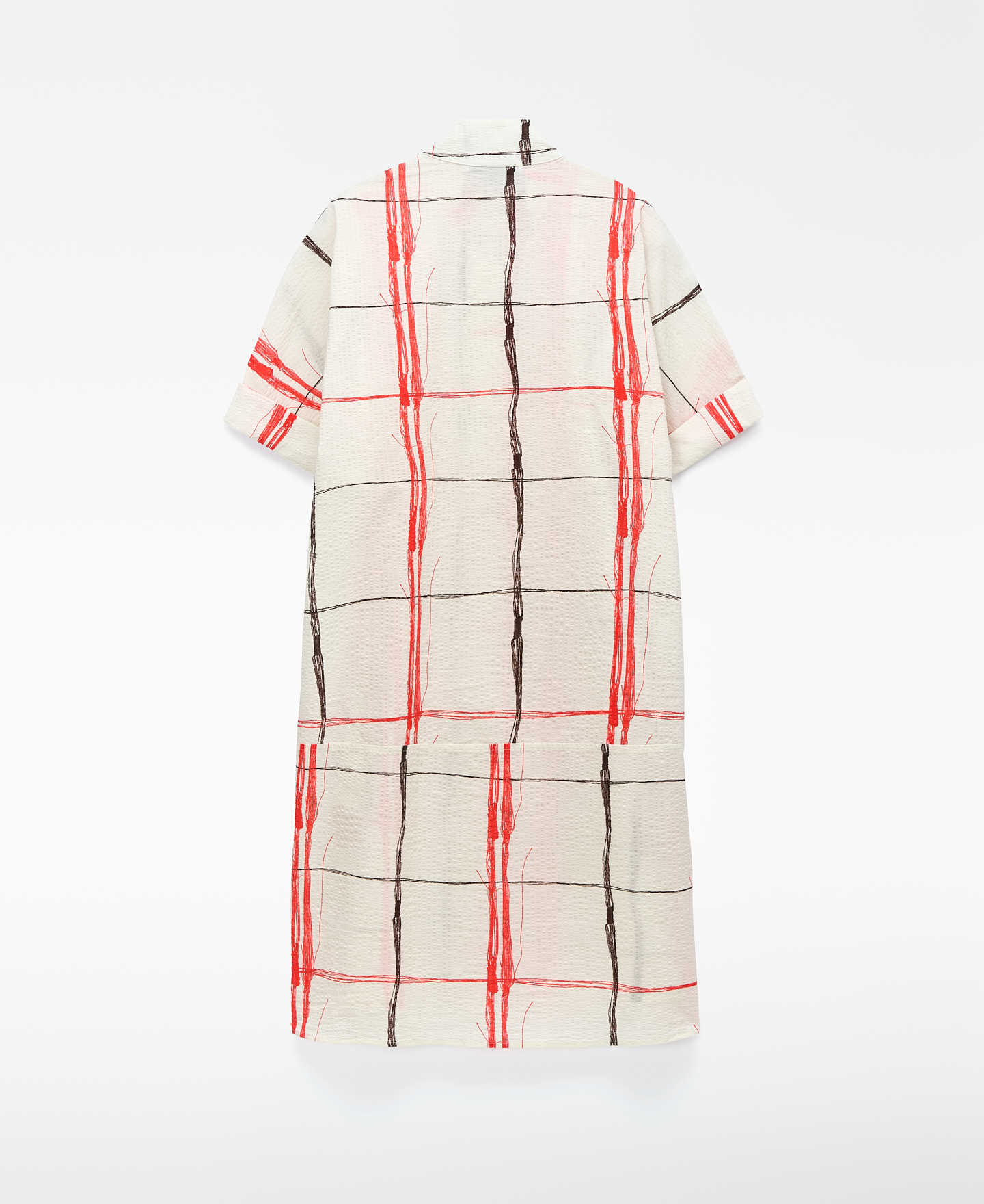 Vestido cuadros irregulares seersucker image number 5