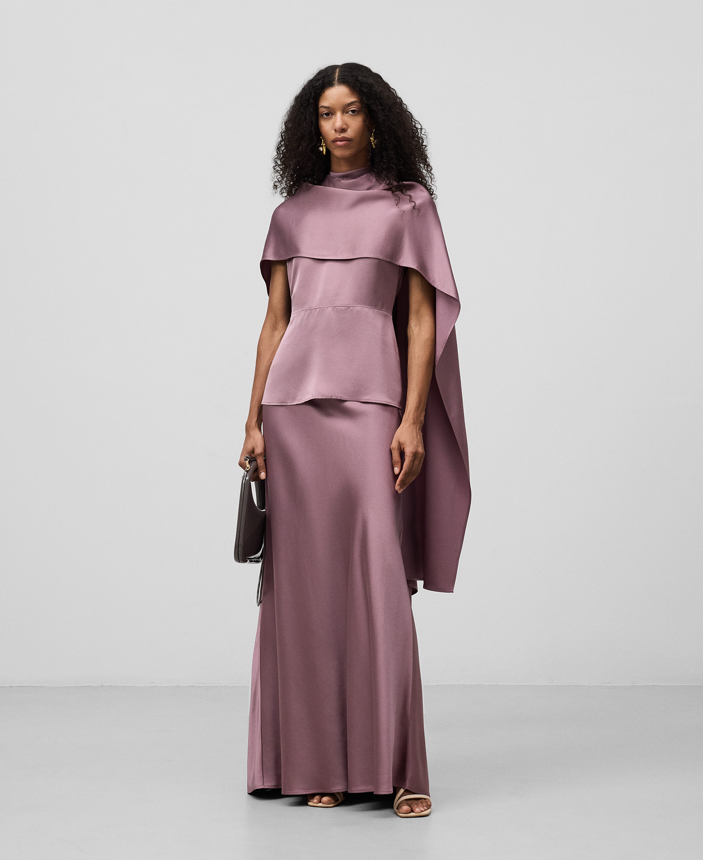 Satin long skirt woman image number 1