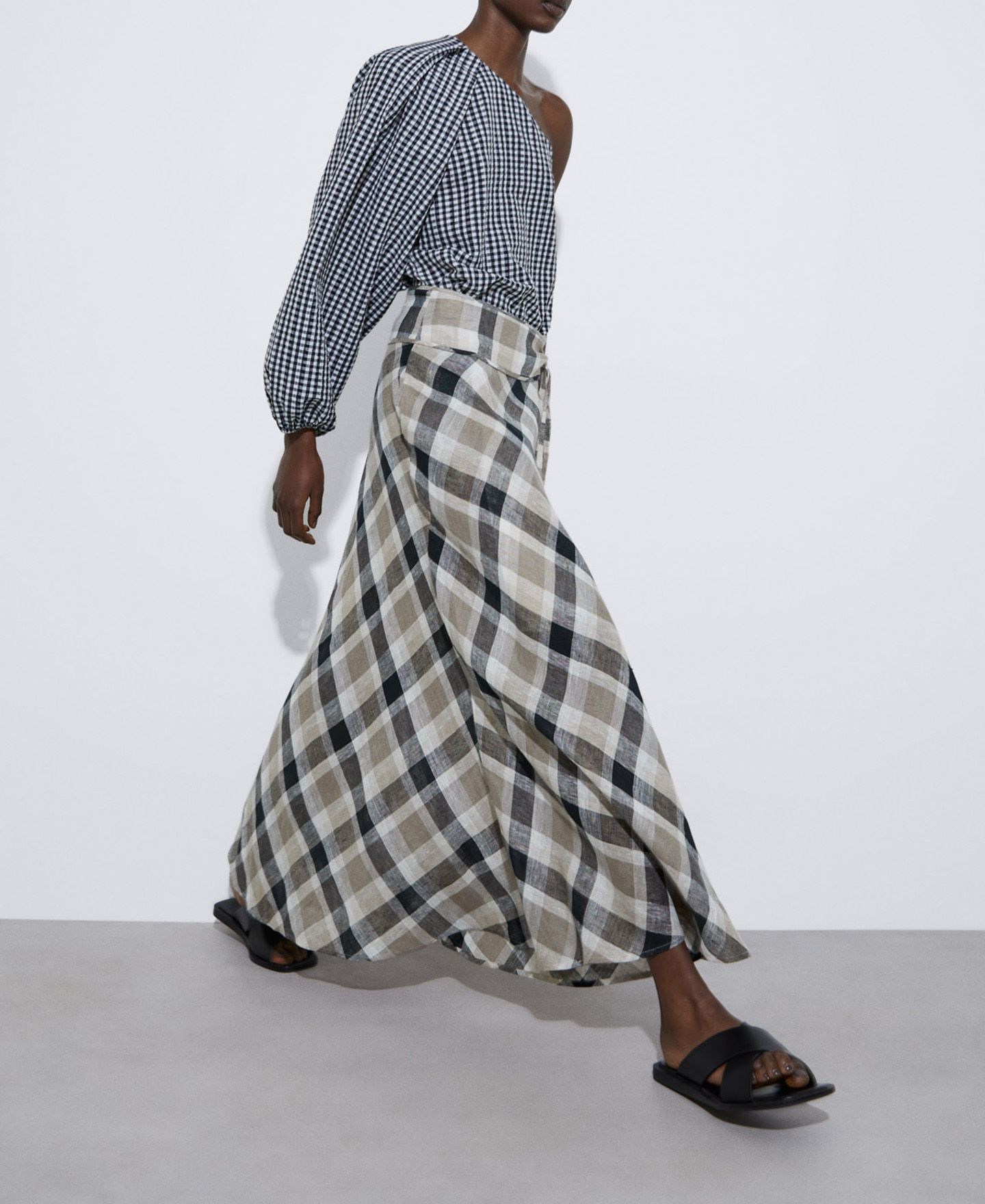 Asymmetric check shirt image number 1