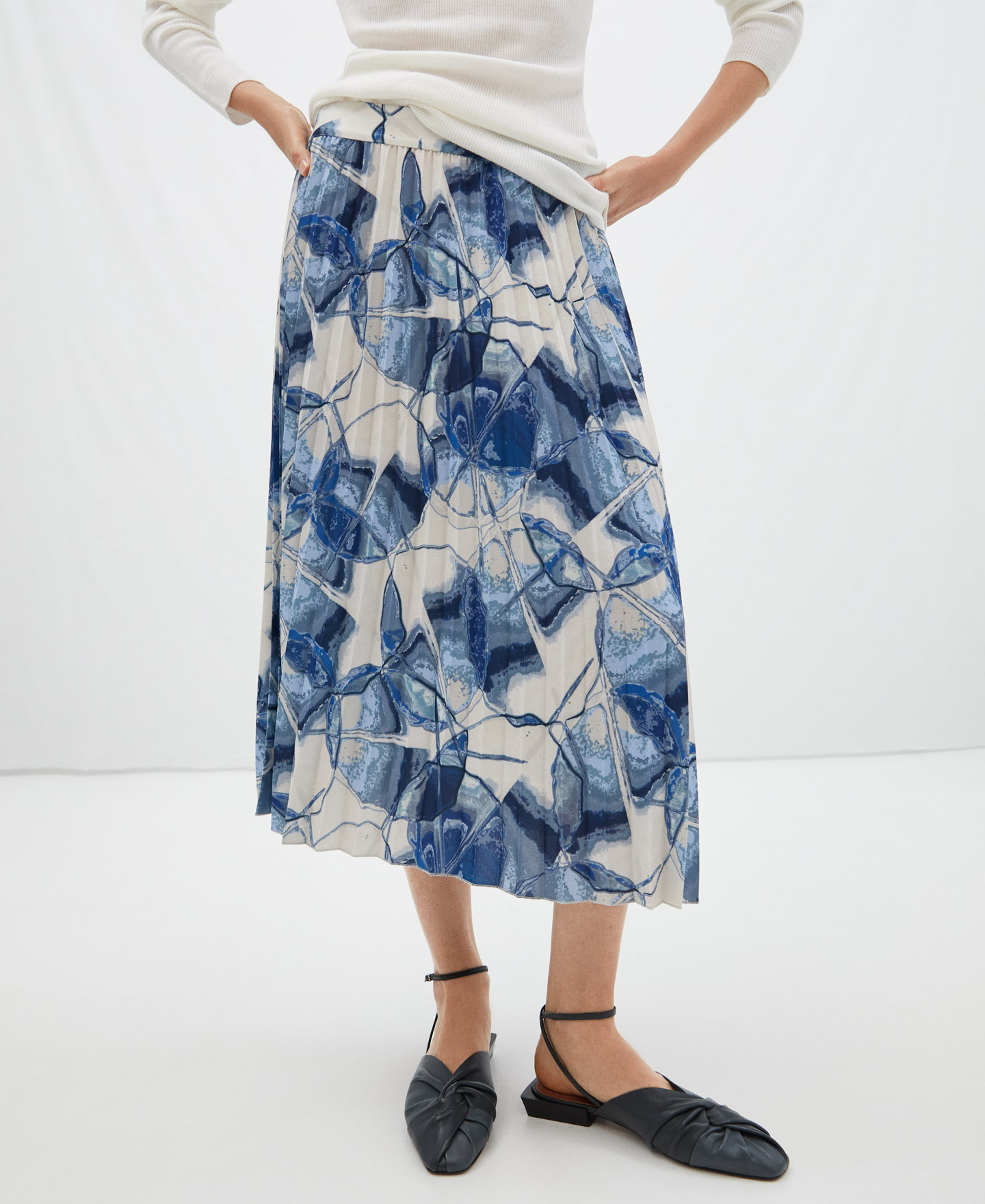 Crinkle printed skirt image number 0