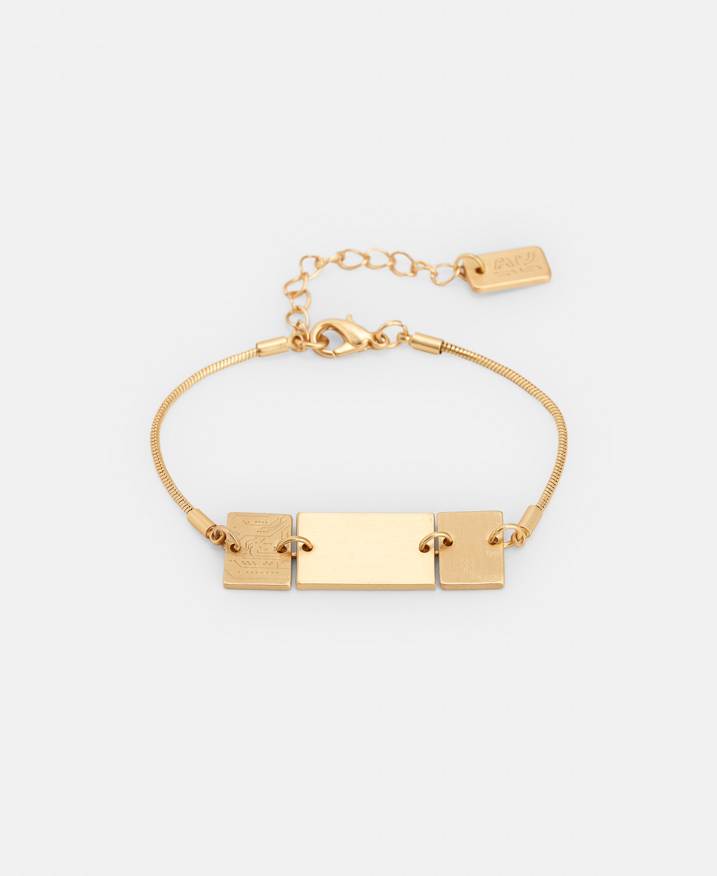 Bracelet with microchip motif in brass image number 0