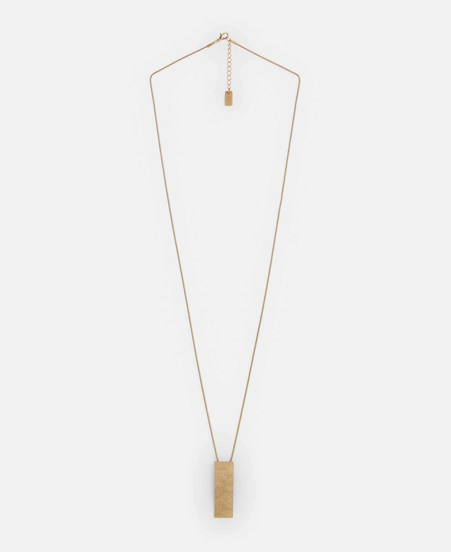 Brass microchip tag necklace image number 0