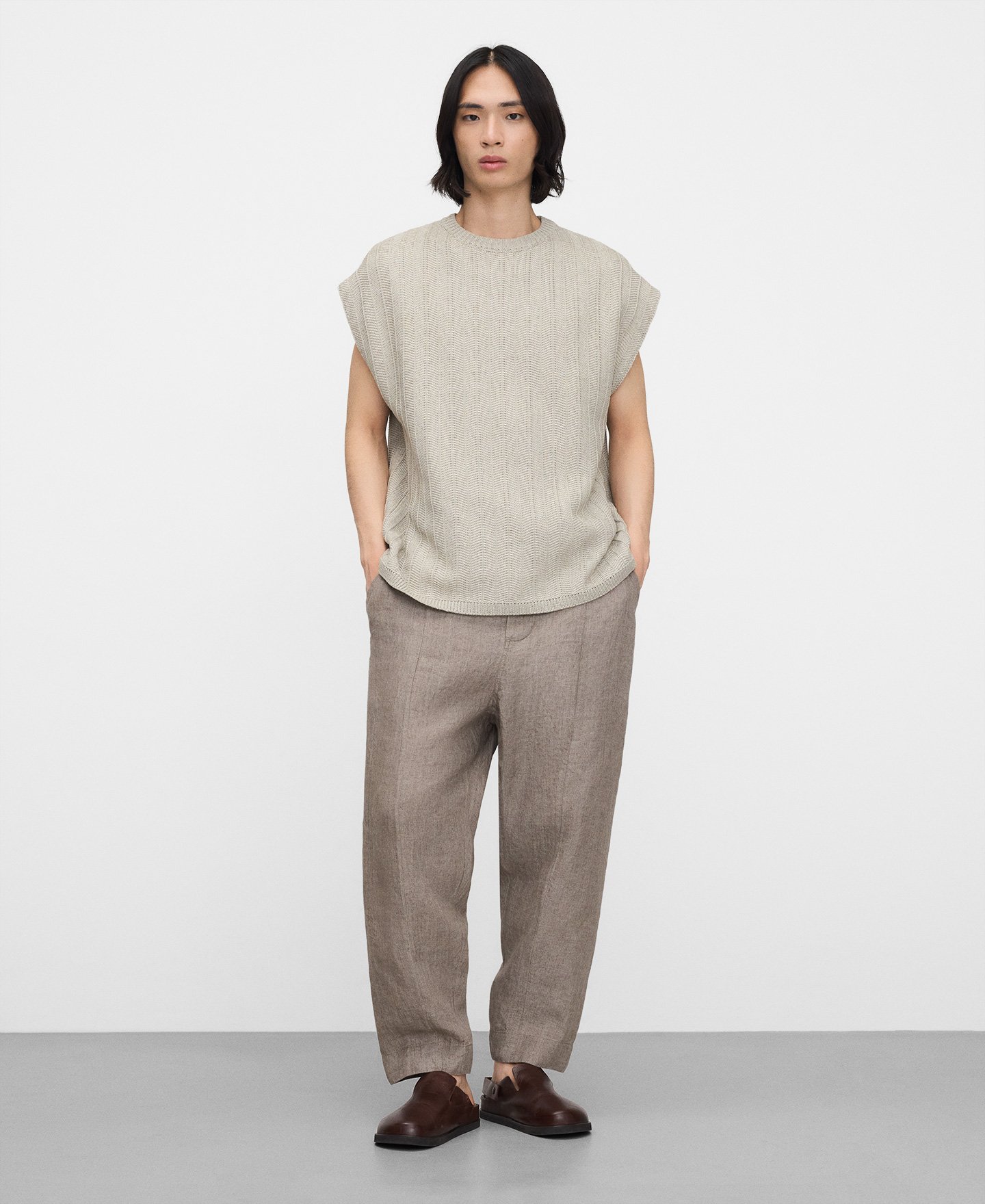 European linen worker trousers image number 1