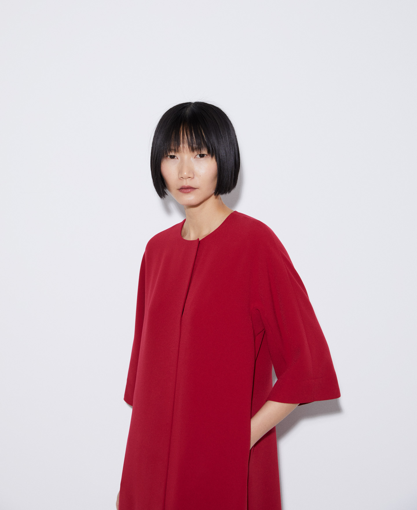 A-line dress in recycled polyester image number 3