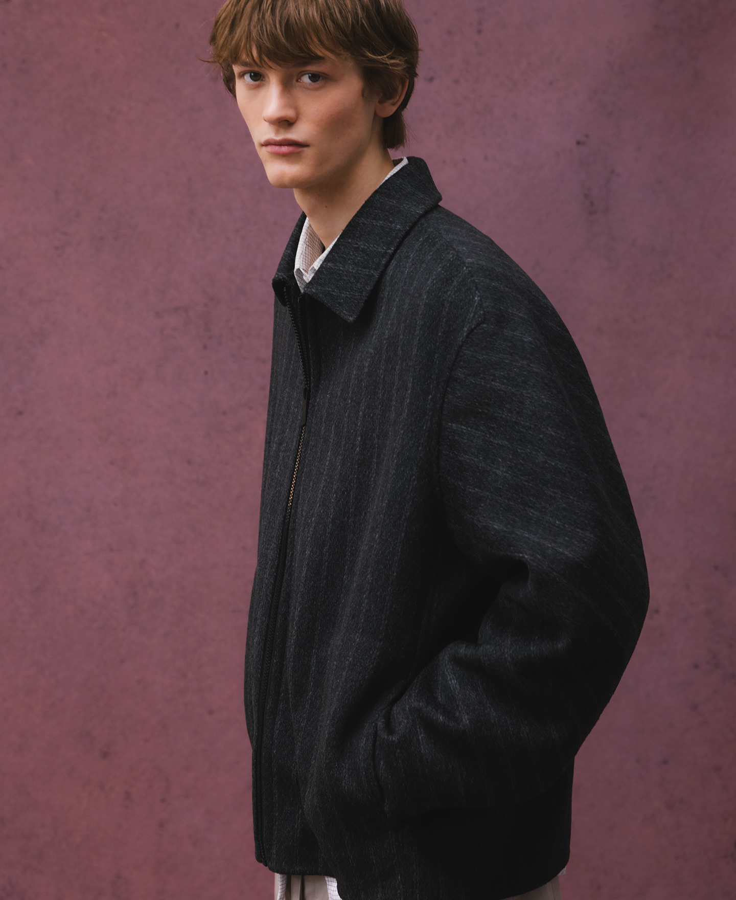 Striped double-faced jacket man image number 3
