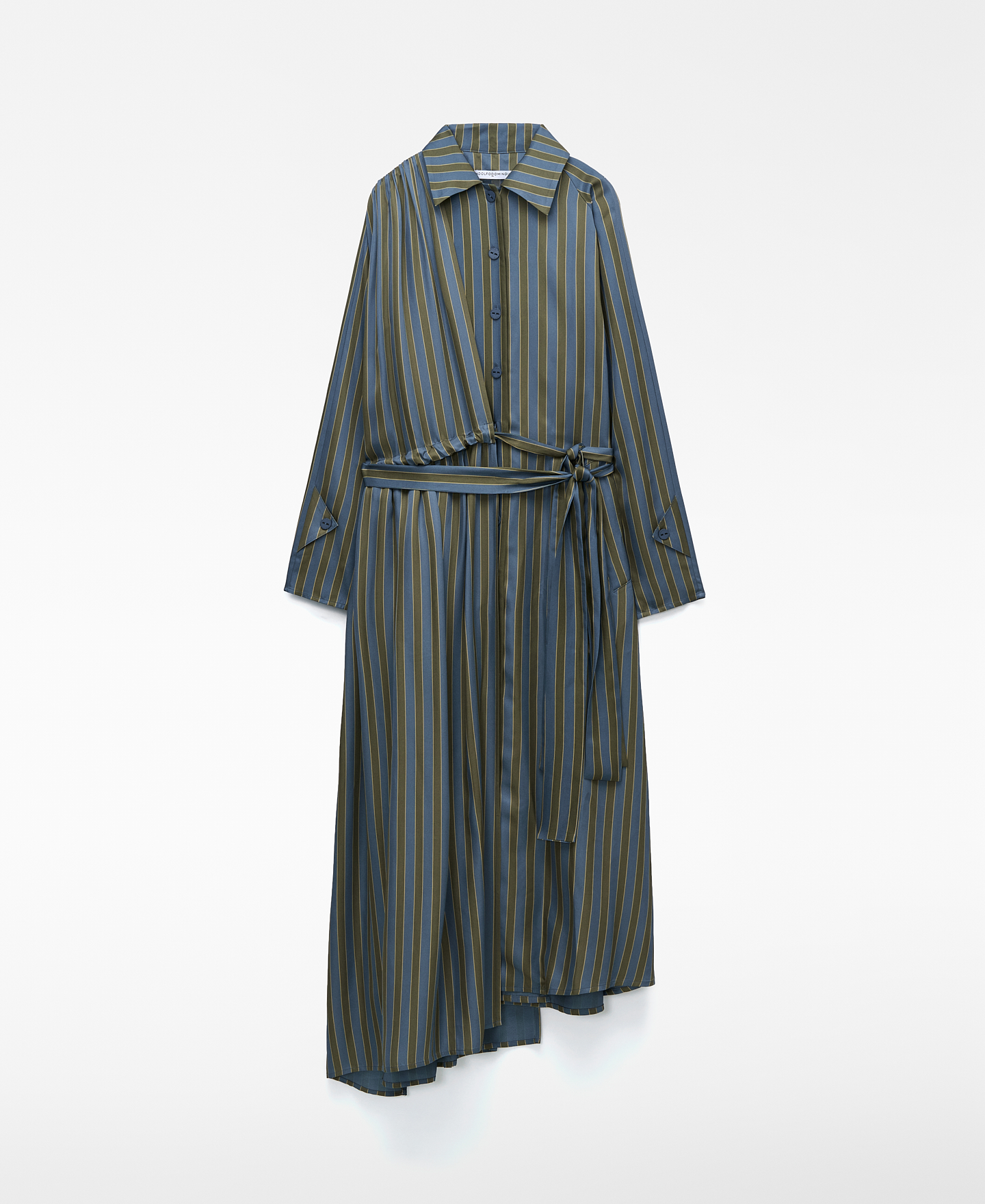 Vestido camisero asim&eacute;trico rayas image number 6