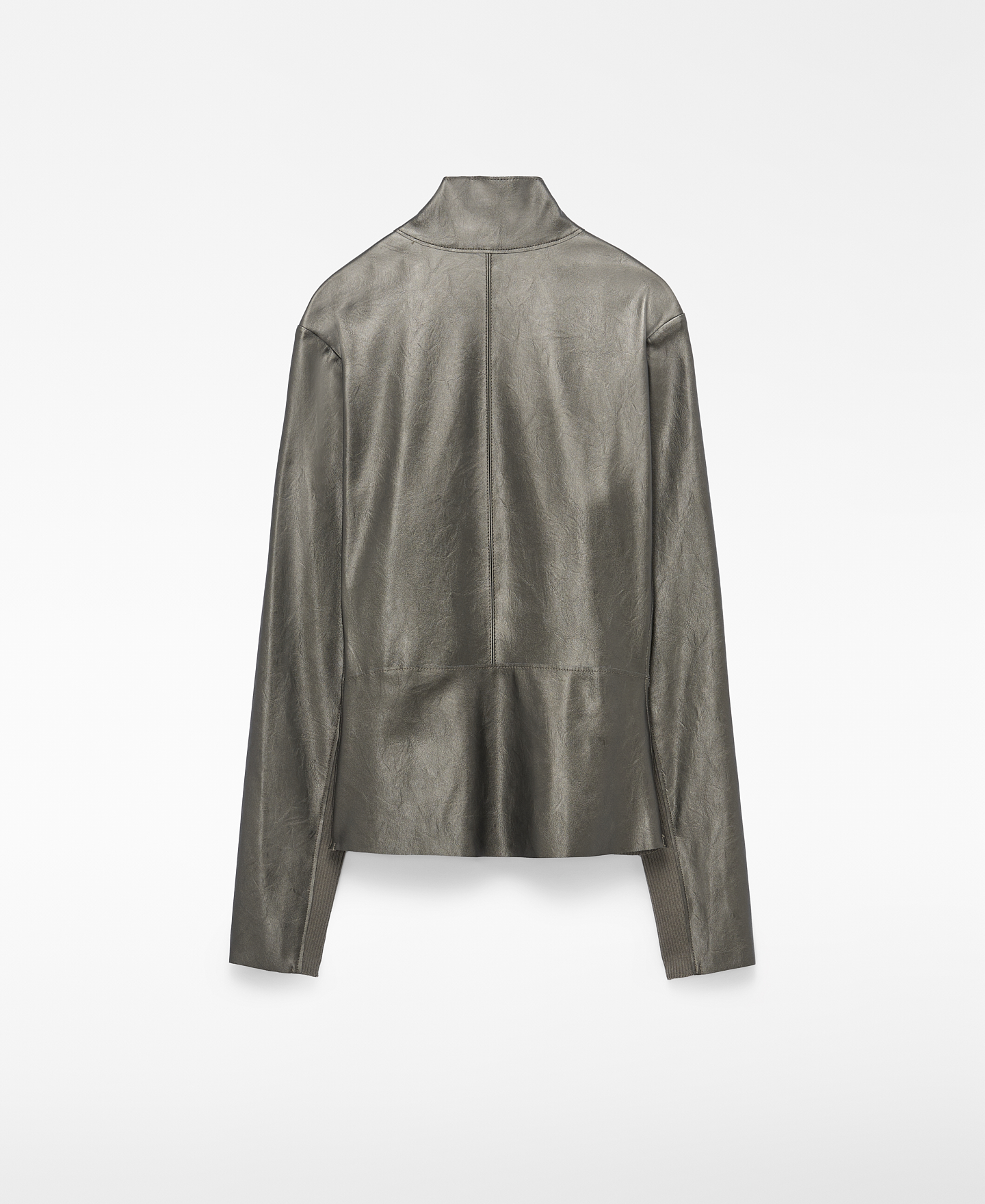 Metallic biker jacket image number 3