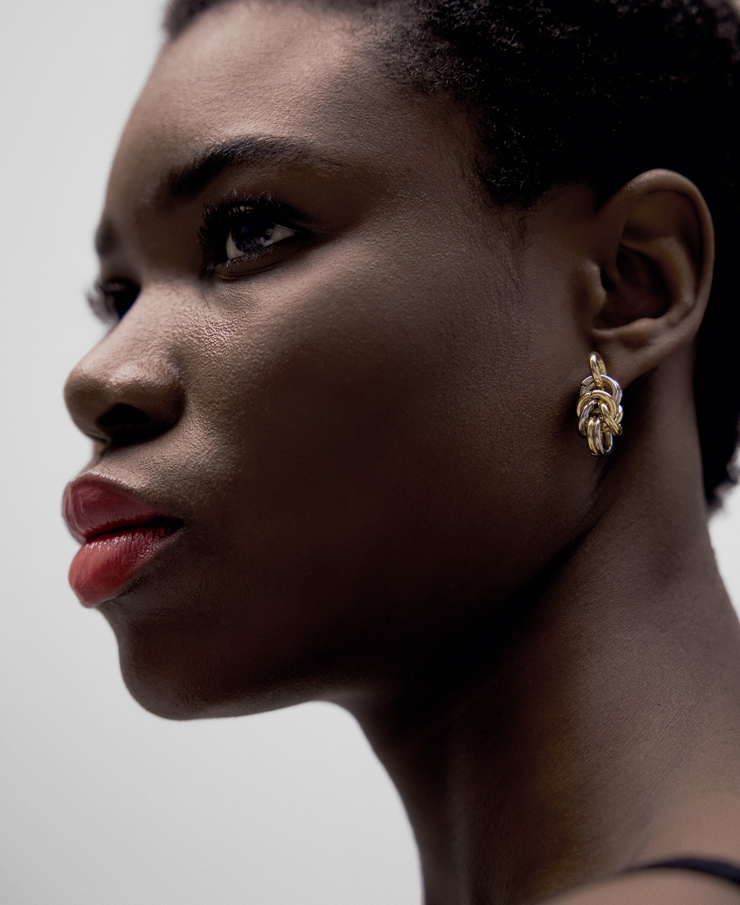 Metal link earrings woman image number 3