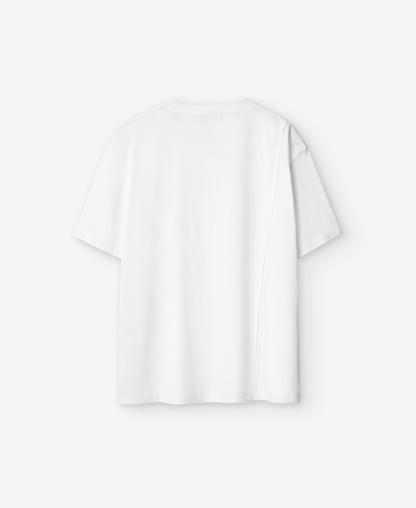 Camiseta cuello caja de algodón blanca image number 5