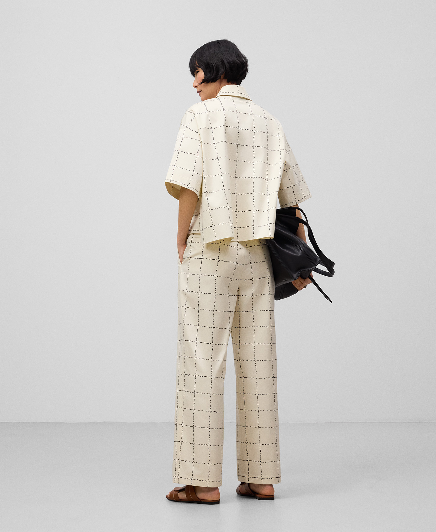 Cotton printed trousers woman image number 2