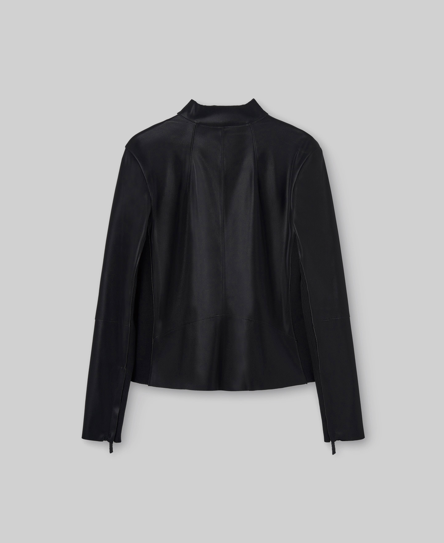 Leather texture biker jacket image number 5