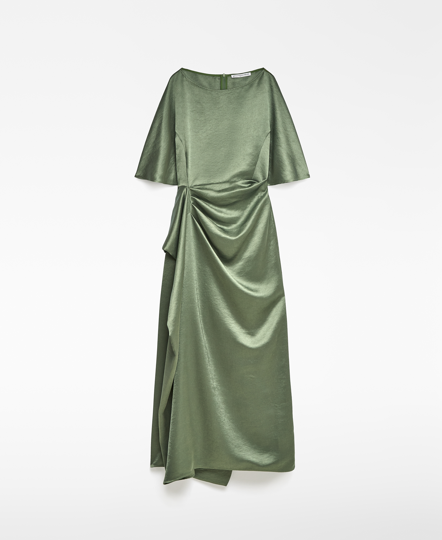Vestido largo drapeado mujer image number 4
