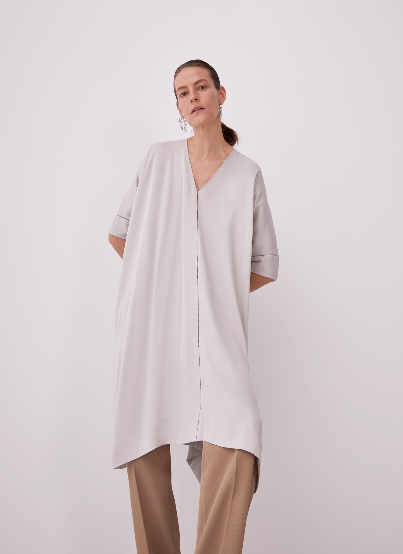 Camisa oversize en viscosa image number 0