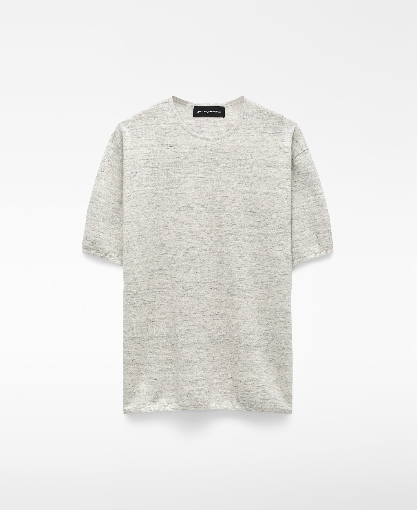 T-shirt de malha melange de linho com corte descontra&iacute;do image number 0
