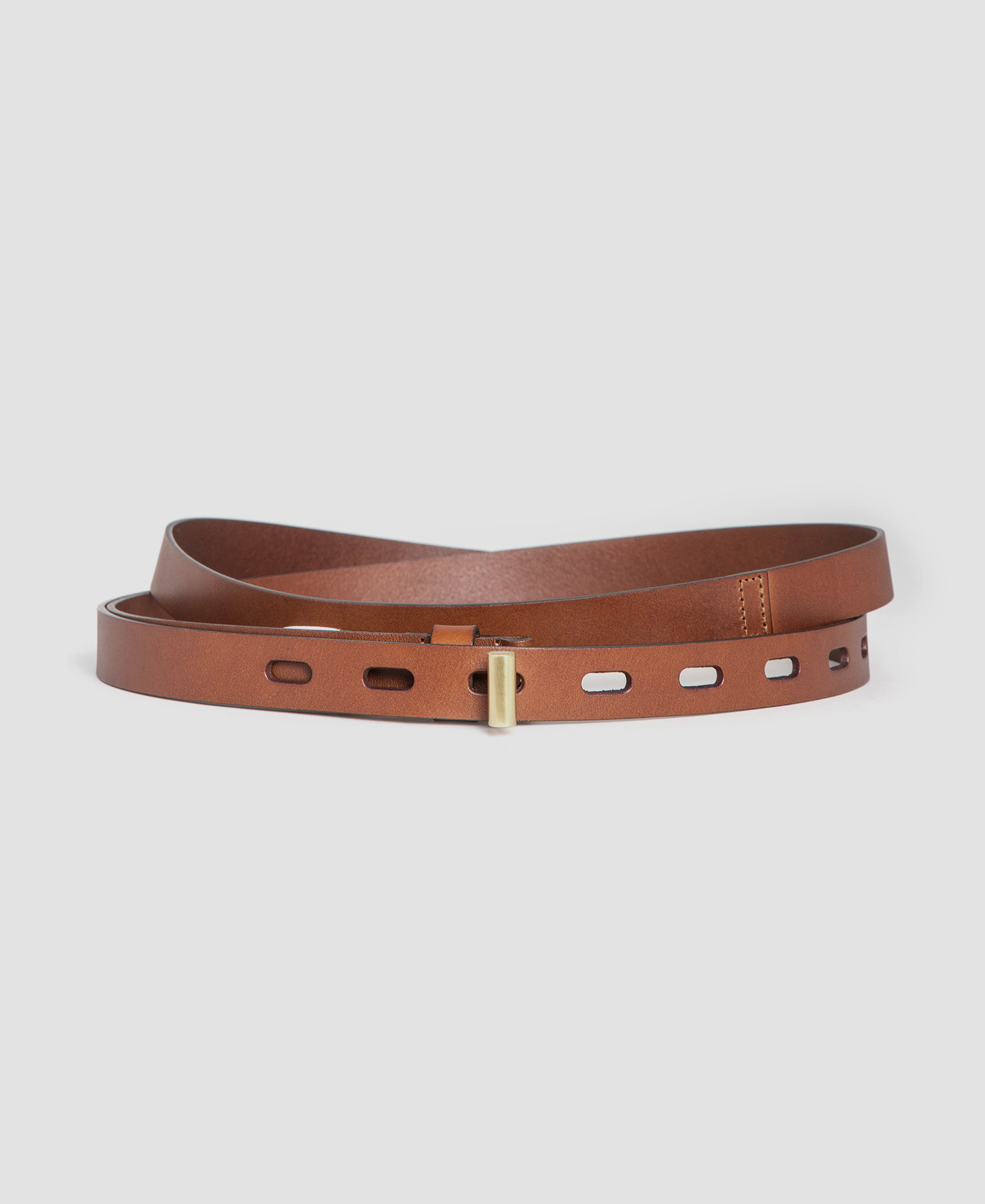 Belt with leather clasp fastening image number 0