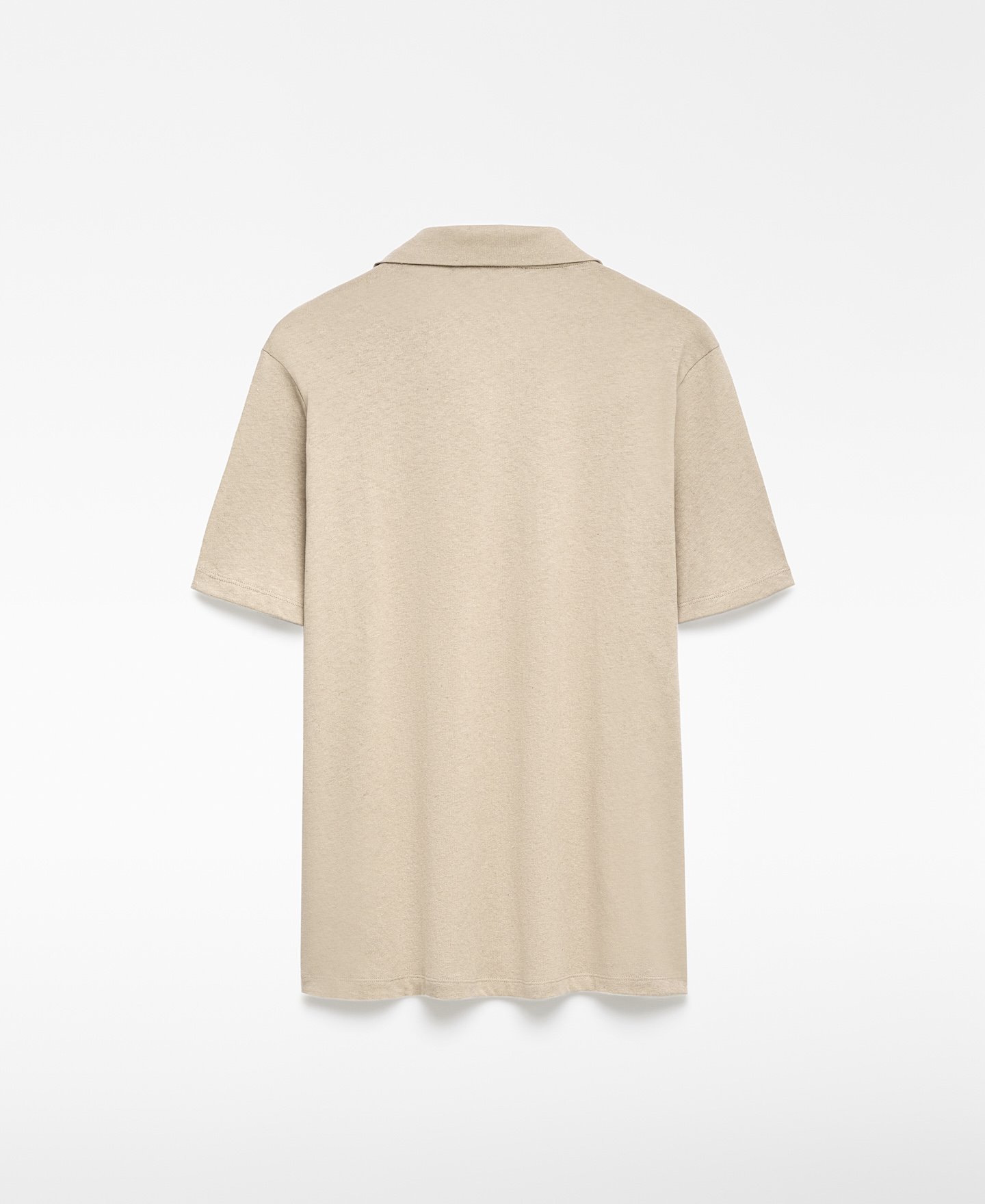 European linen blend V-neck polo man image number 5
