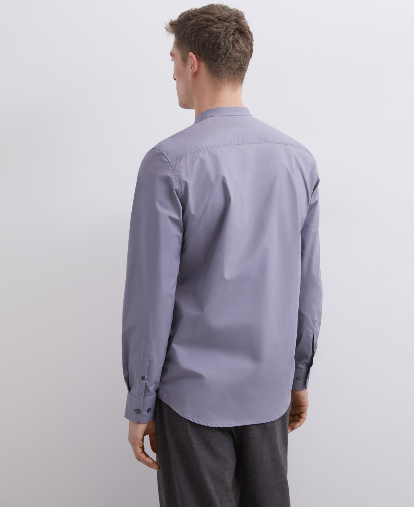 Mandorin collar shirt in cotton image number 2