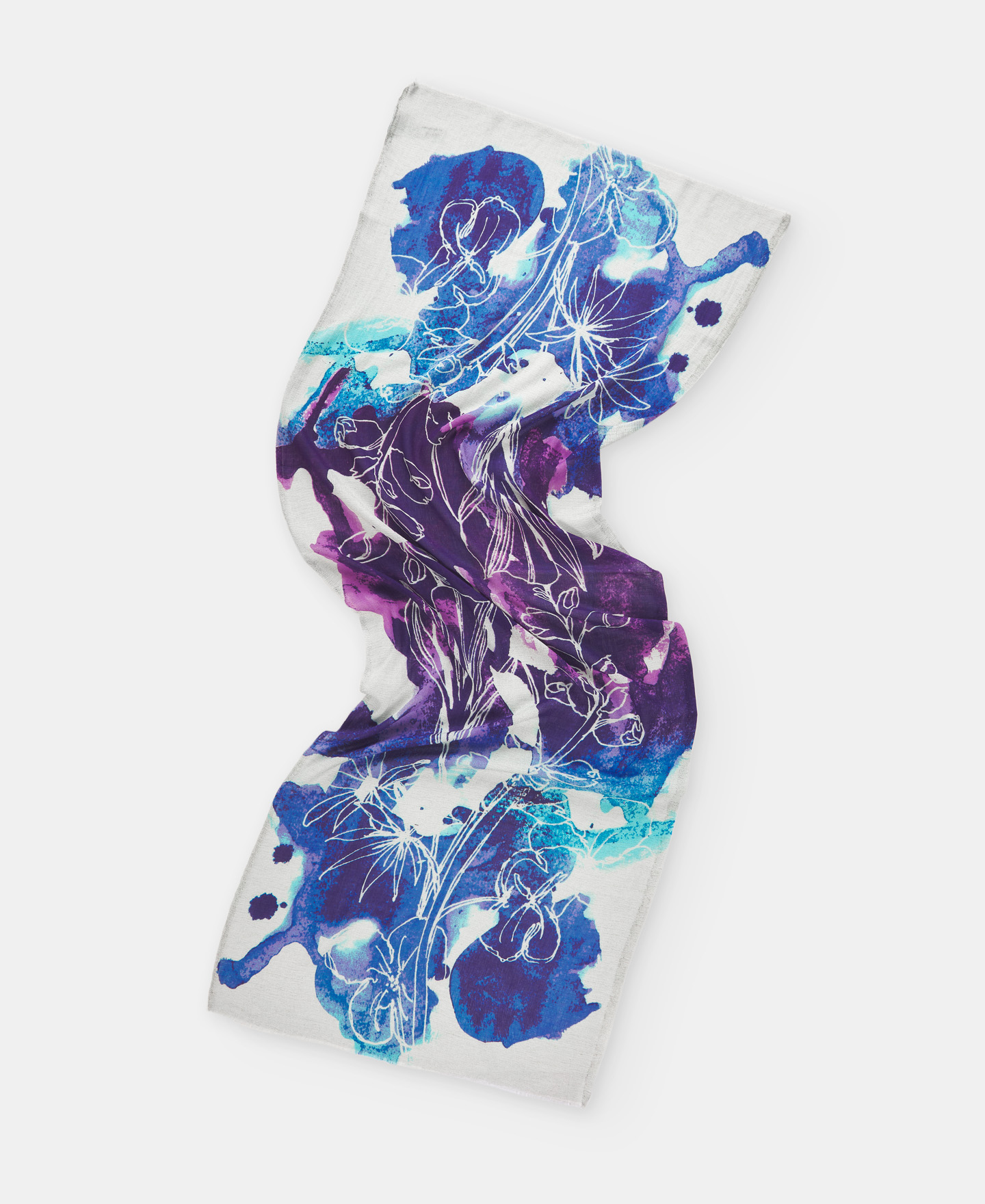 Floral printed cotton shawl image number 1
