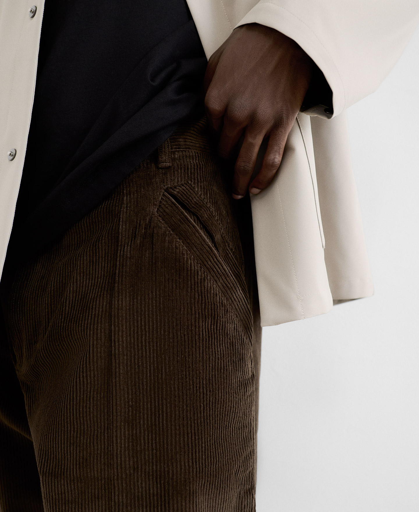 Carrot fit corduroy trousers image number 3