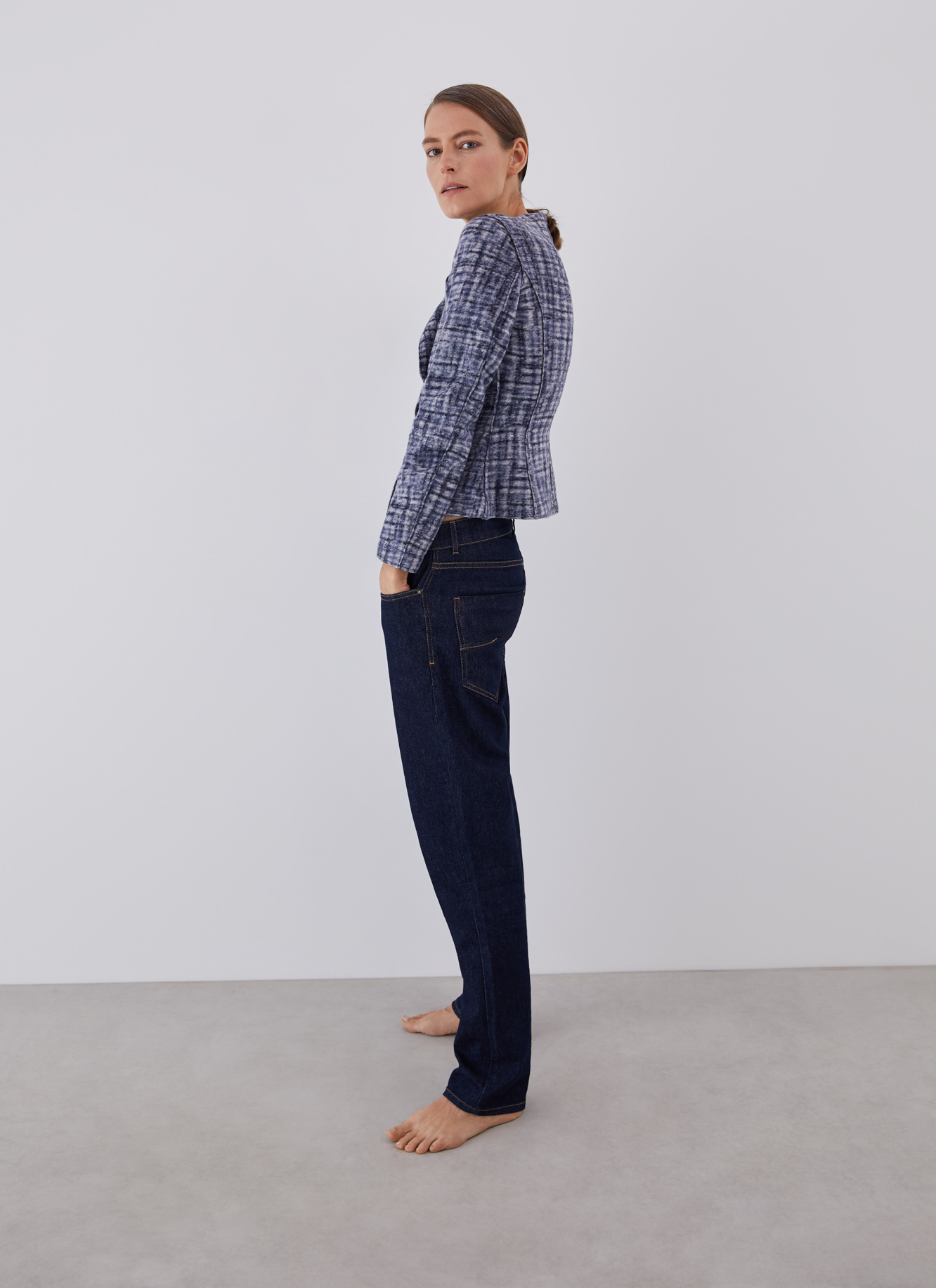 Boiled wool jacket with buttons image number 4