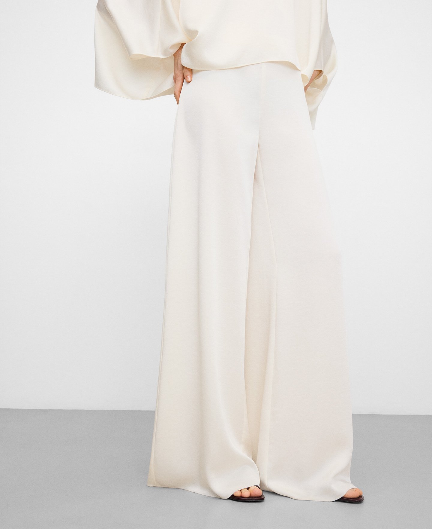Satin palazzo trousers image number 0