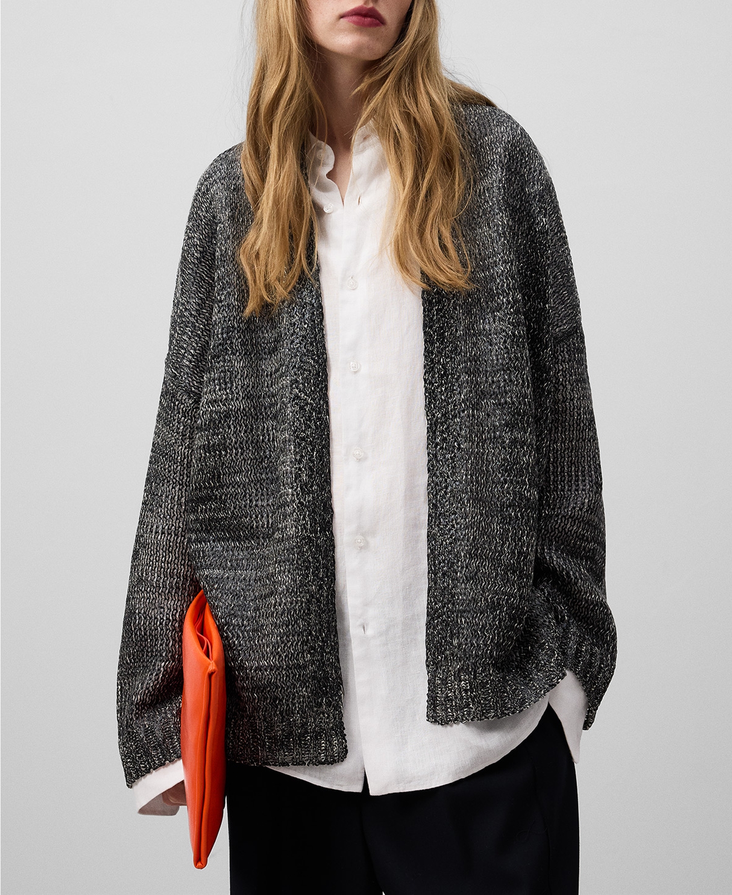 Marled knit kimono jacket woman image number 0