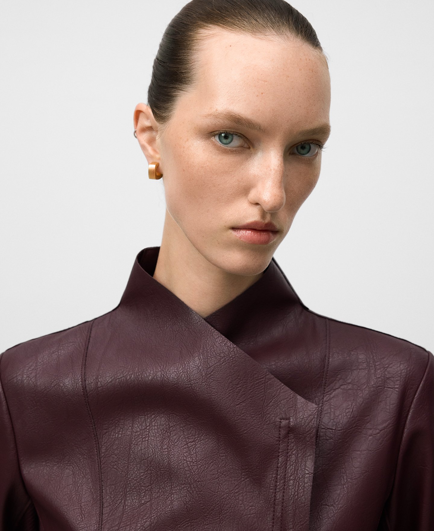 Leather-Non-Leather biker jacket woman image number 3