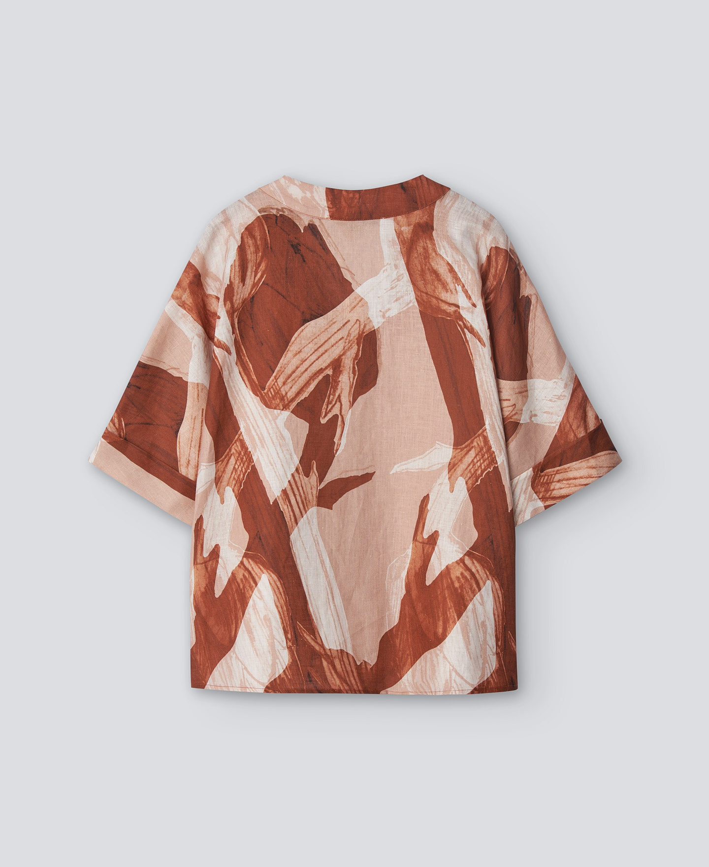 Printed V-neckline top woman image number 5