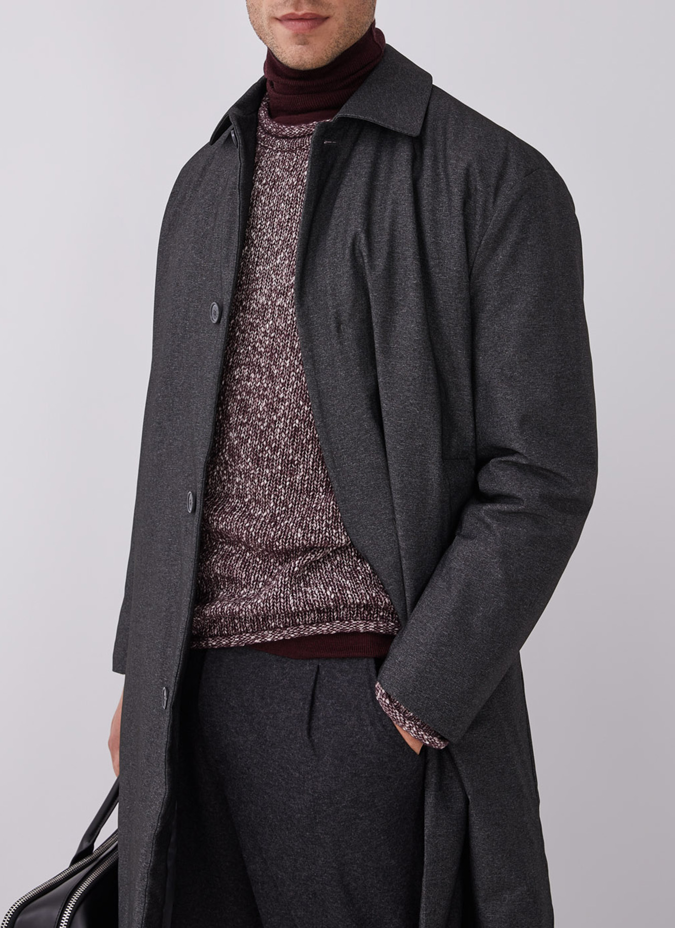 Mottled sweater with roll edges image number 6