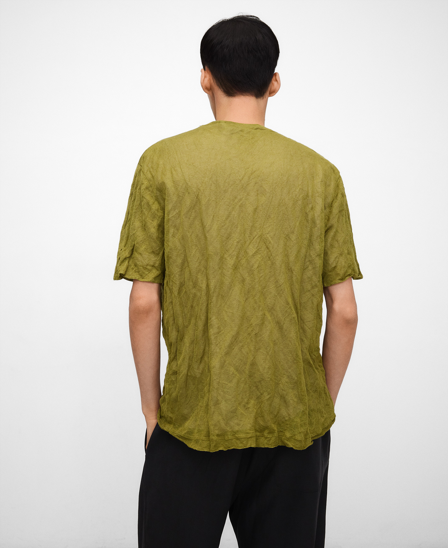Double-layer wrinkled-effect T-shirt image number 2