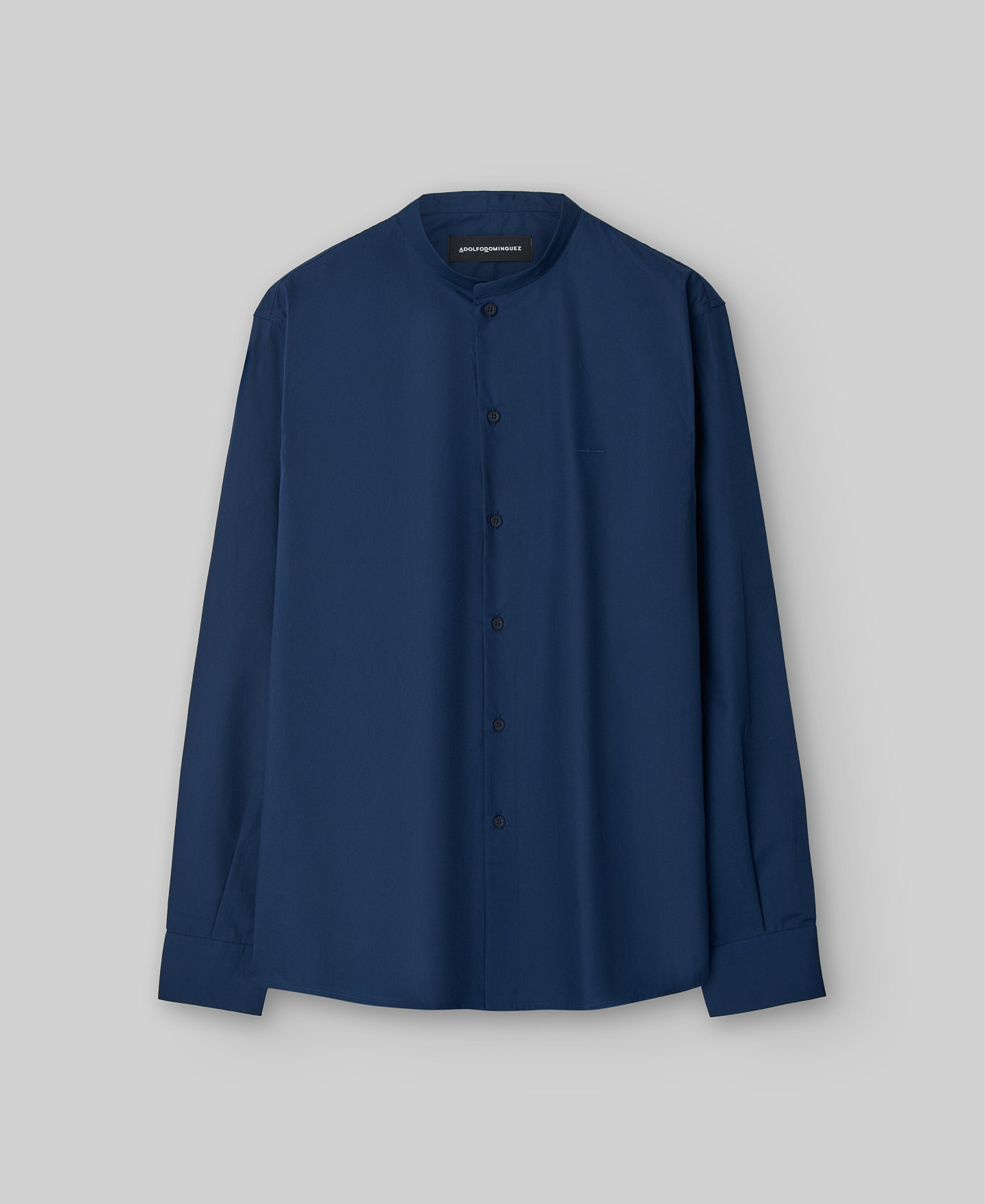 Poplin Mandarin collar shirt man image number 4