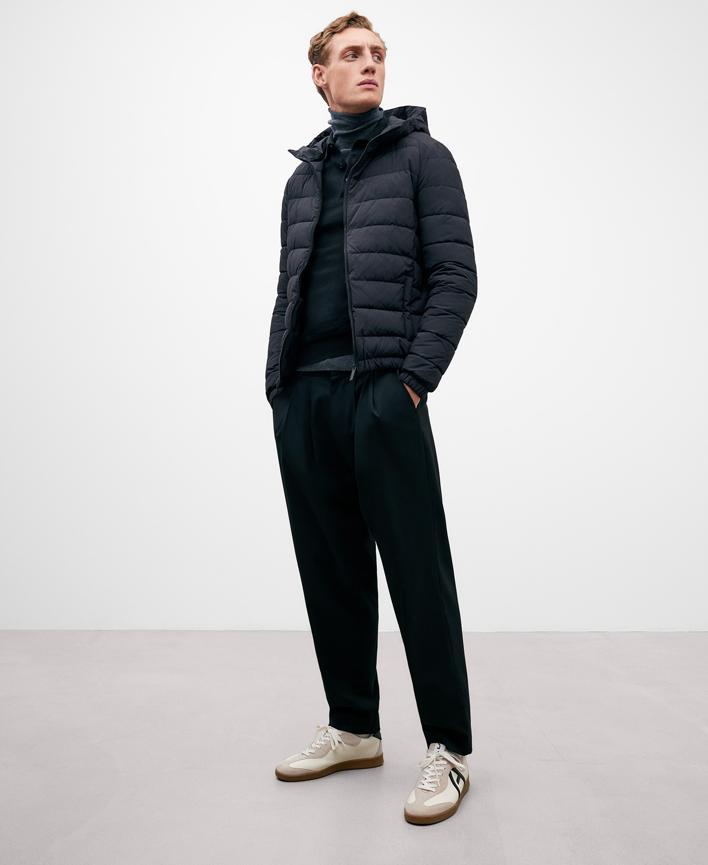 Black nylon jacket for men image number 1
